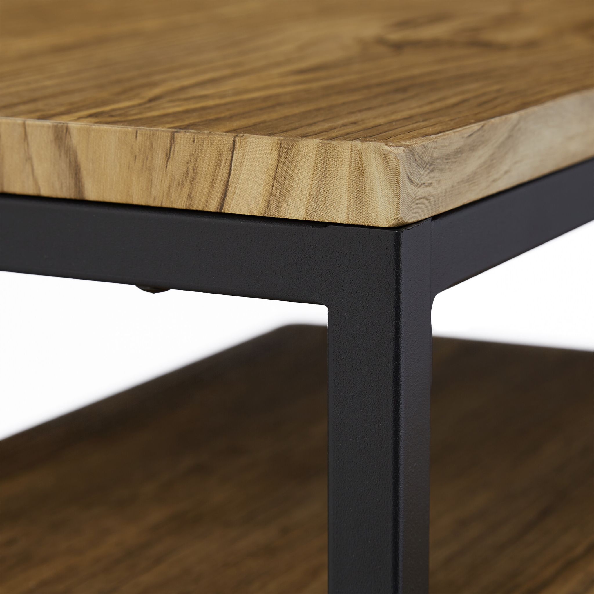 Beistelltisch 2er-Set Holzoptik Braun-Schwarz von Relaxdays