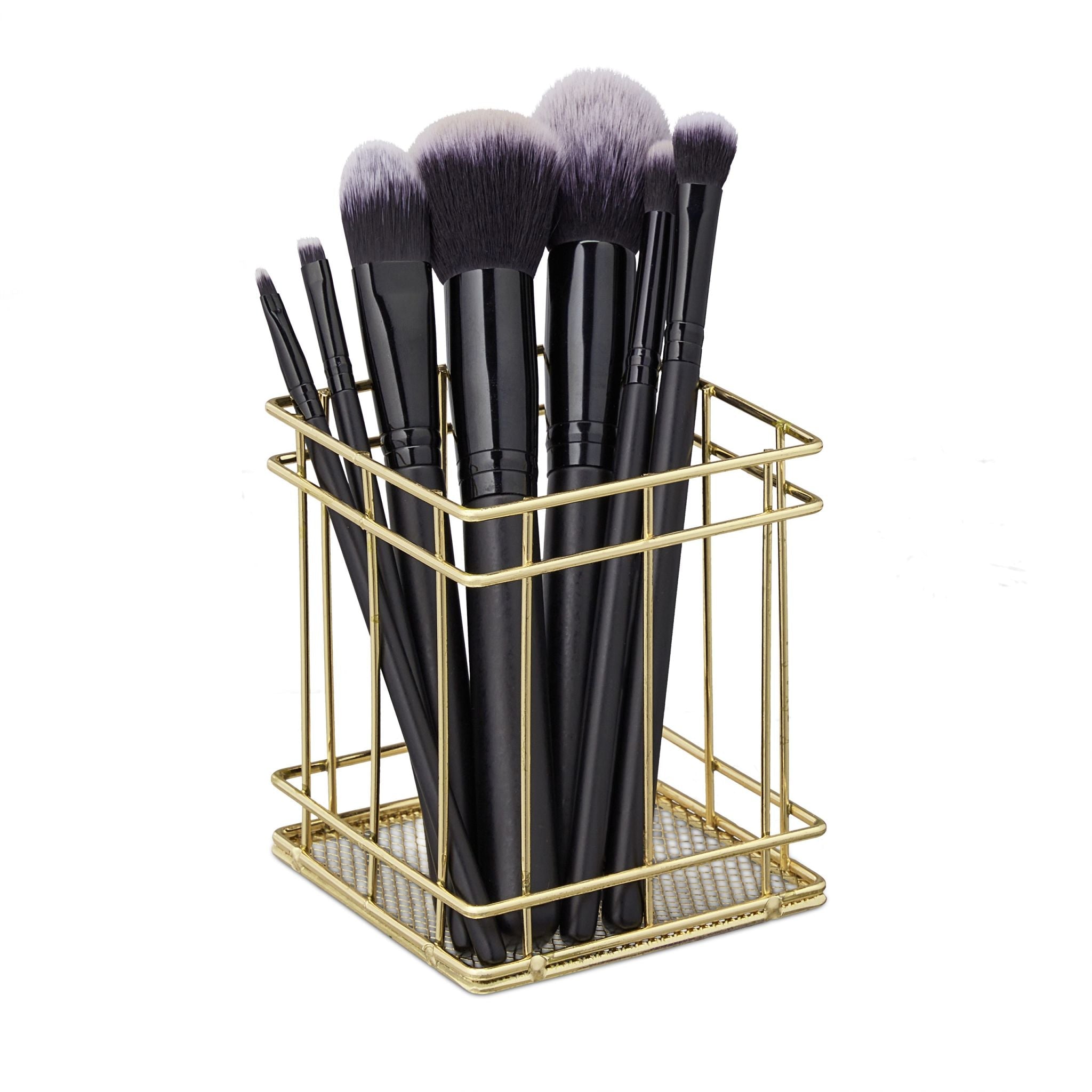 Stiftehalter eckig Gold von Relaxdays
