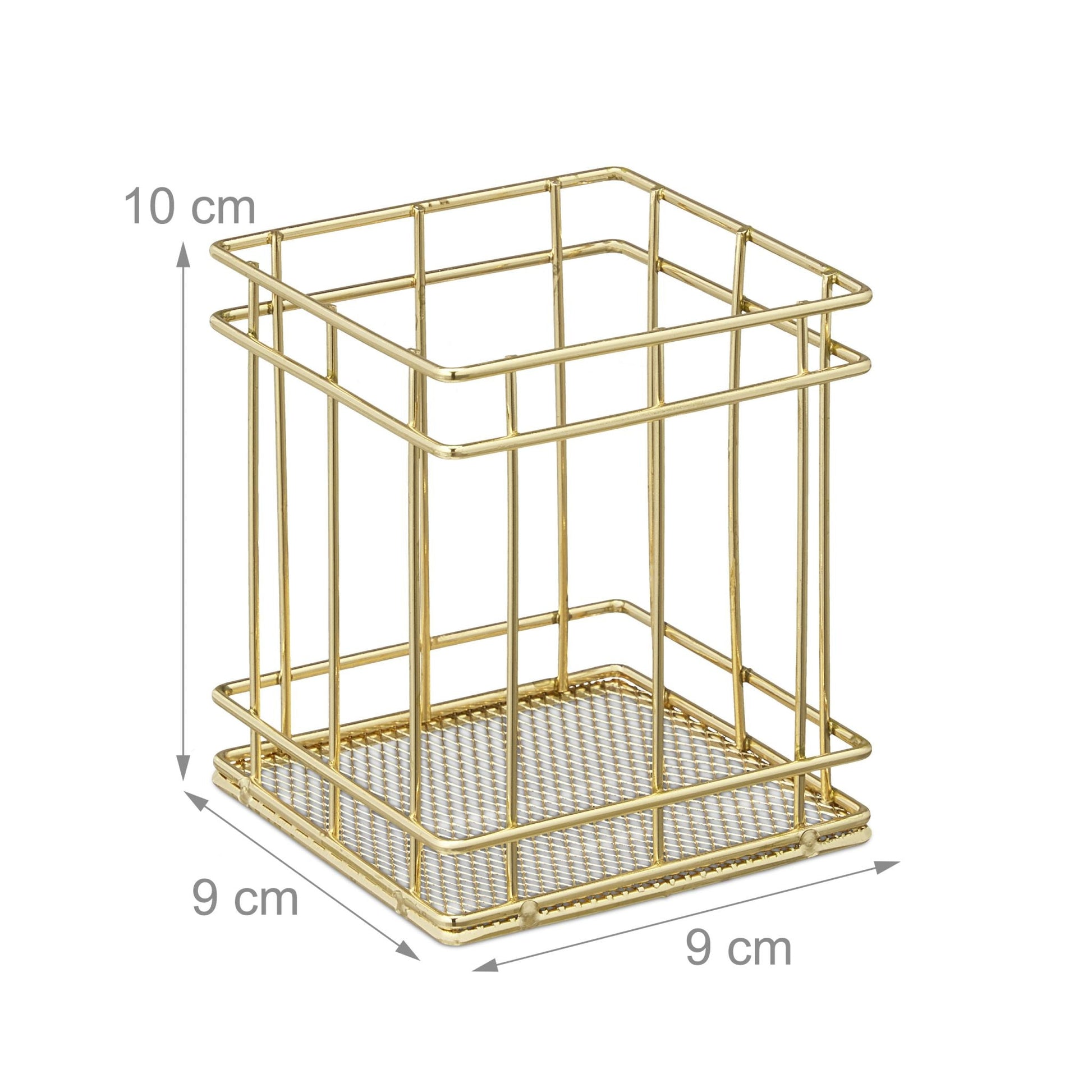 Stiftehalter eckig Gold von Relaxdays