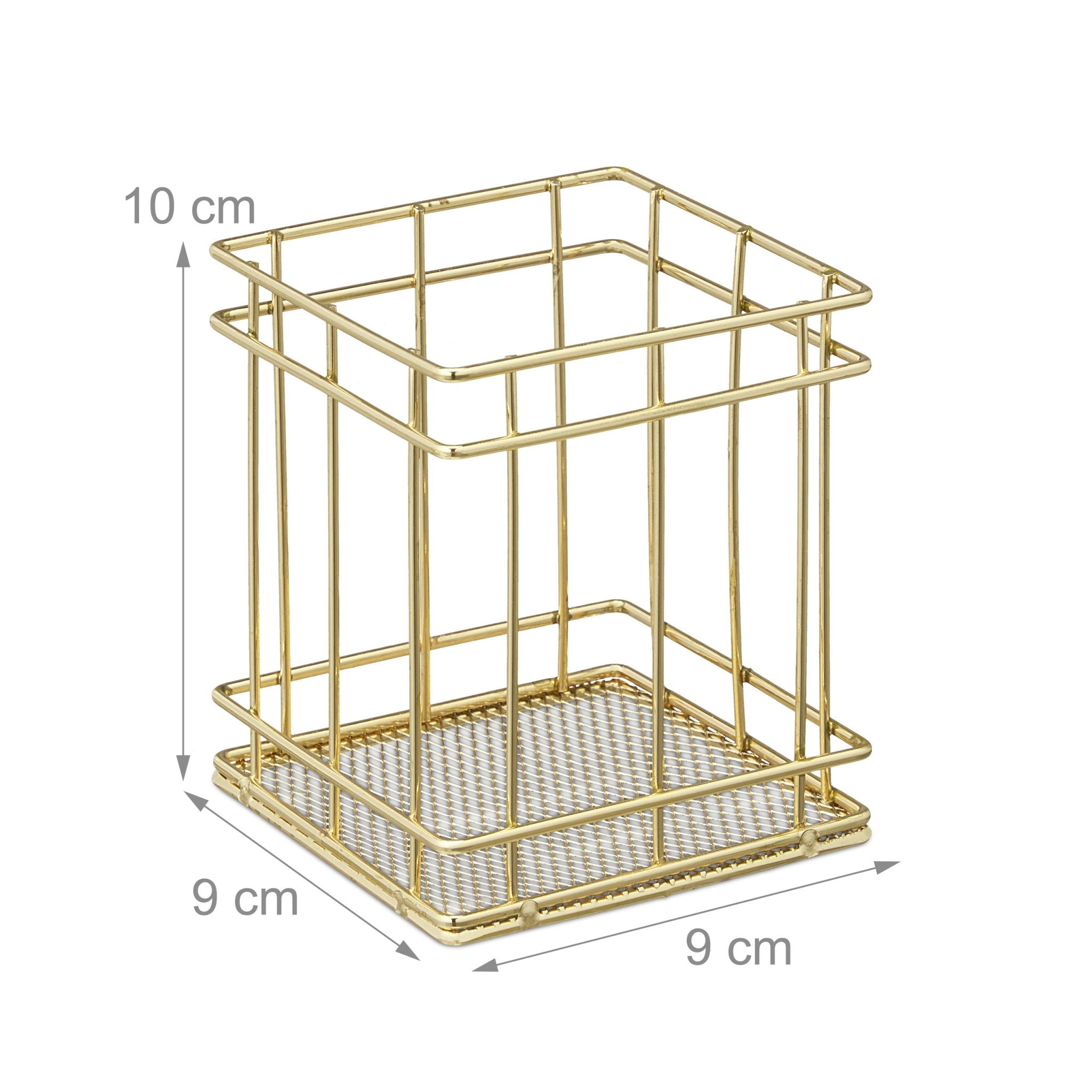Stiftehalter eckig Gold von Relaxdays
