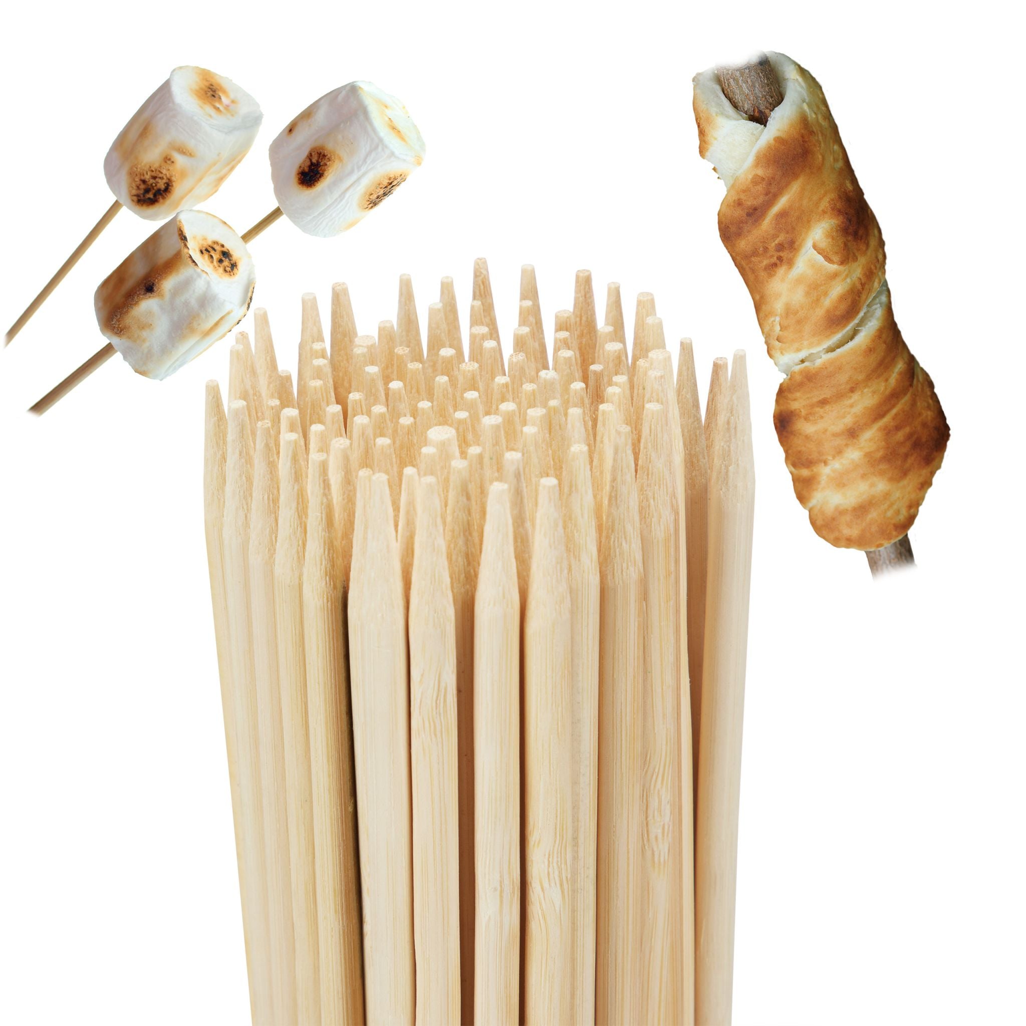 Stockbrot Spiesse 100er-Set 90cm Hellbraun von Relaxdays