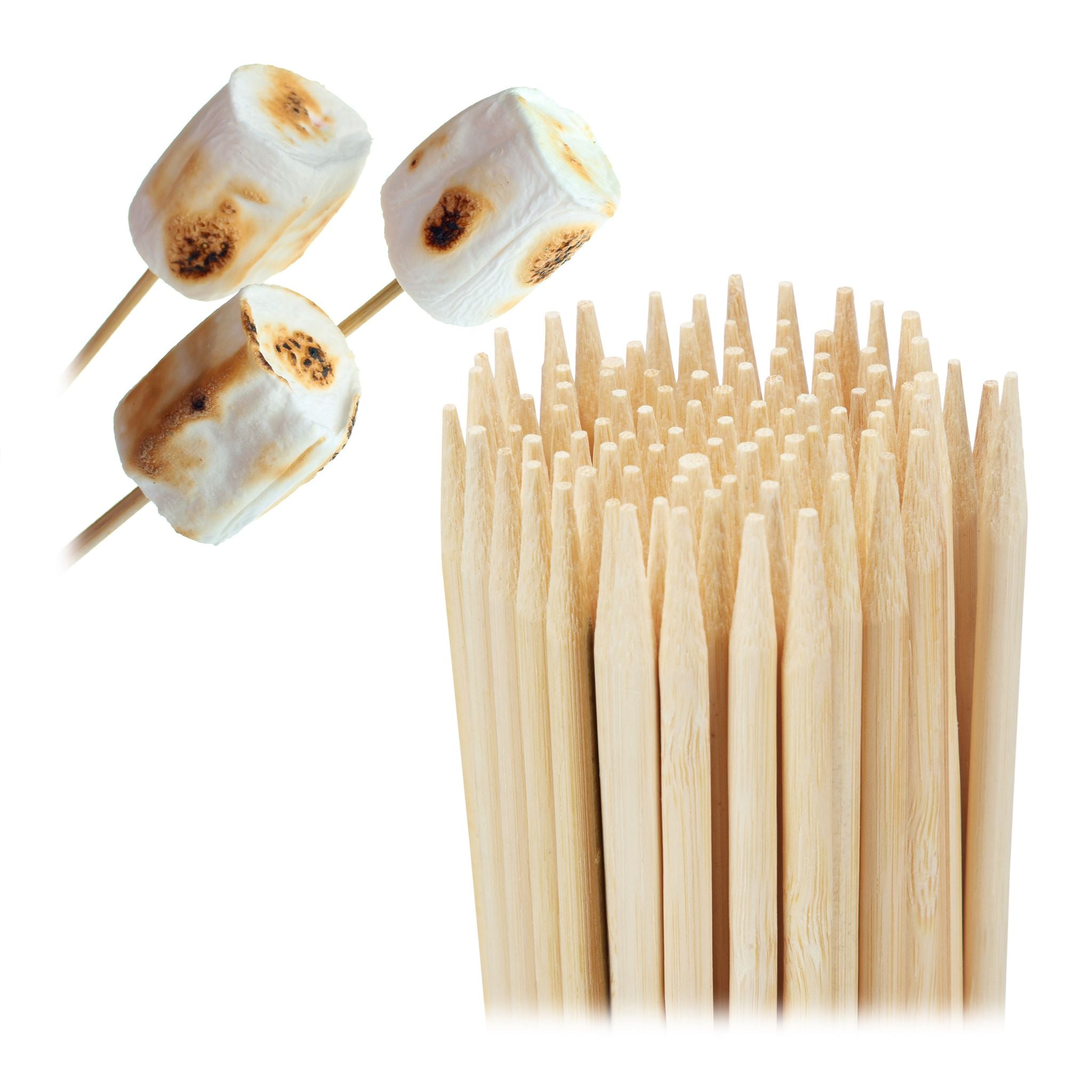Holzspiesse Bambus 300er-Set lang Hellbraun von Relaxdays