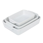 Keramik Auflaufform 3er-Set Weiss von Relaxdays