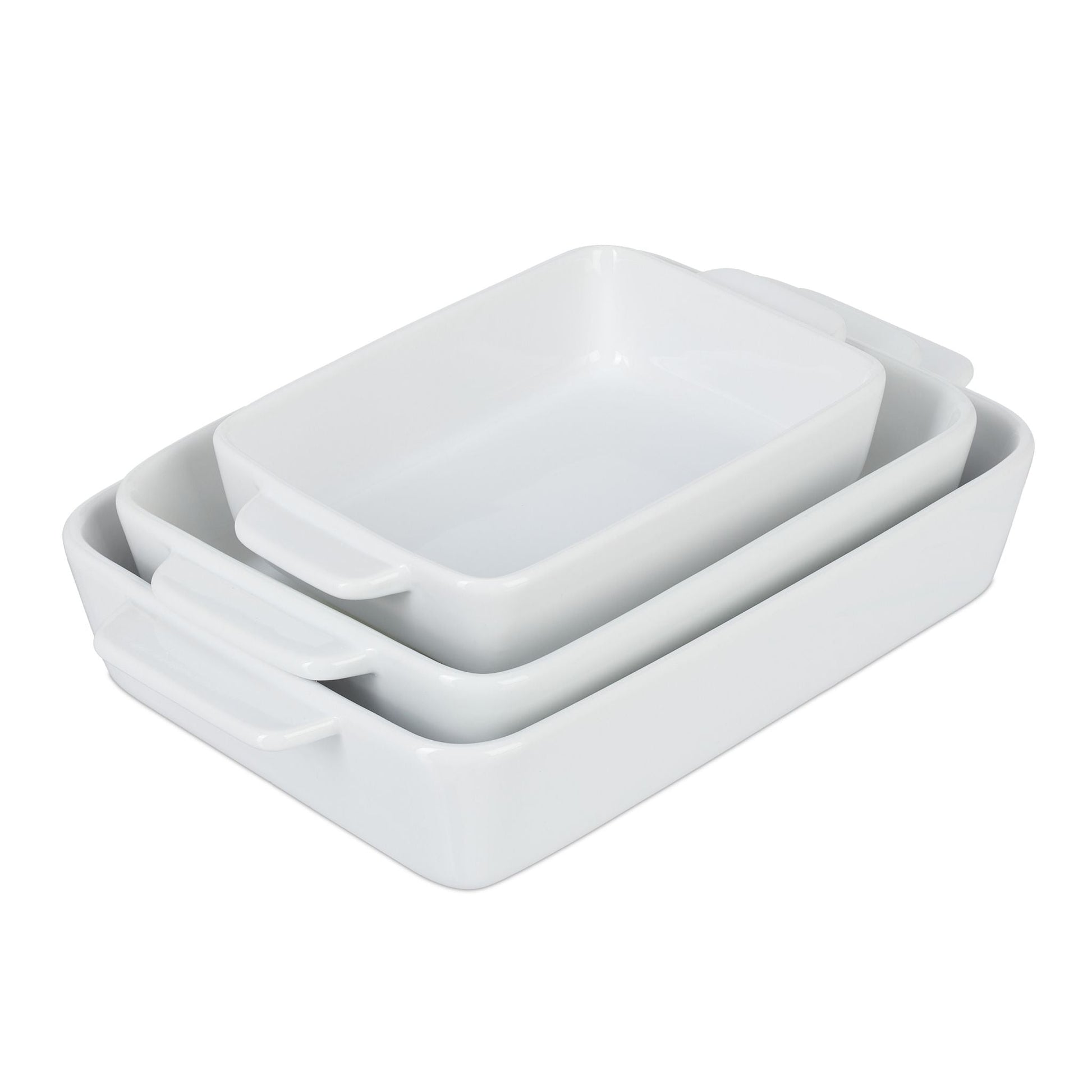 Keramik Auflaufform 3er-Set Weiss von Relaxdays