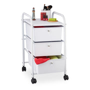 Badrollwagen mit 3 Schubladen Weiss von Relaxdays