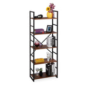 Bücherregal Industrie mit 5 Ebenen Braun-Schwarz von Relaxdays