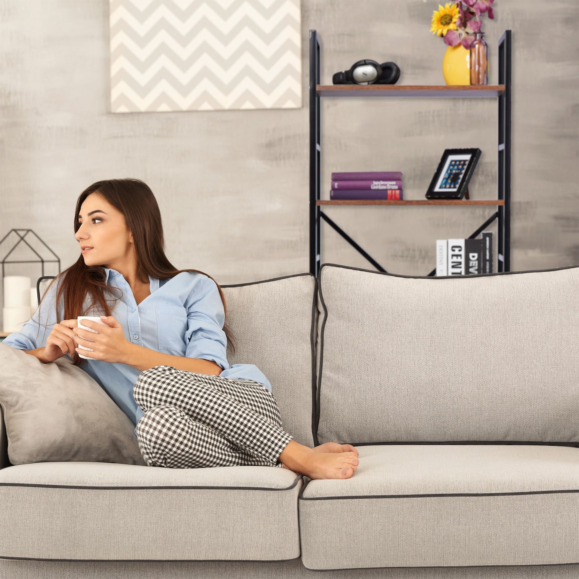 Bücherregal Industrie mit 5 Ebenen Braun-Schwarz von Relaxdays