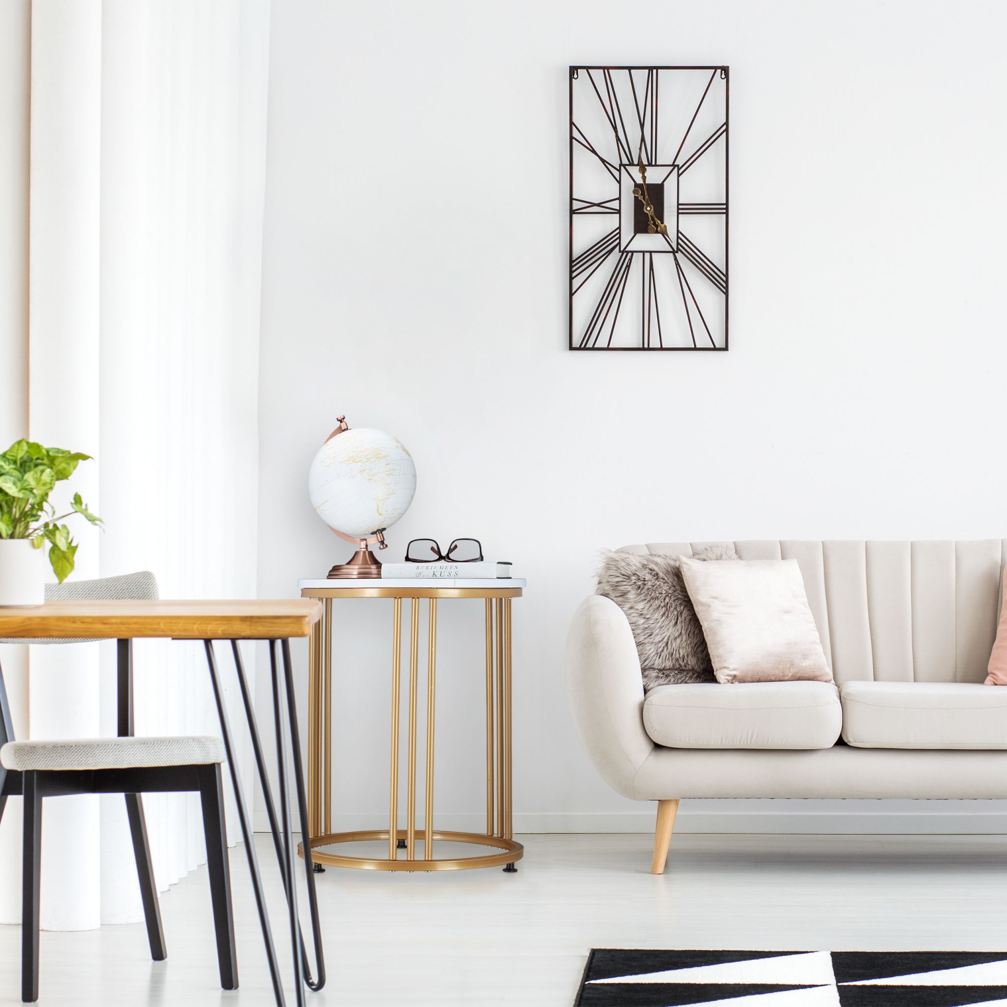 Beistelltisch MARMO Weiss-Gold von Relaxdays