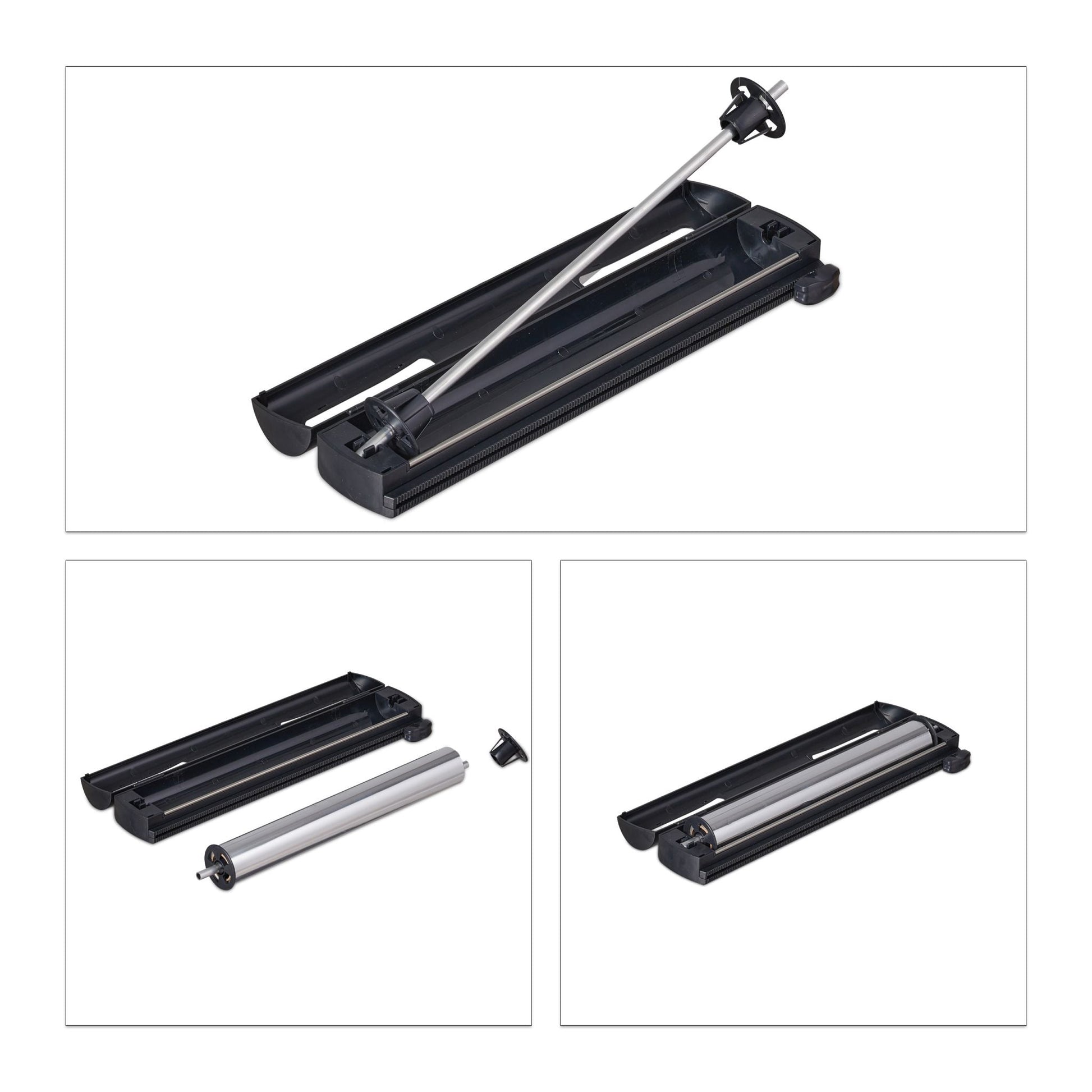 Folienschneider 2er-Set schwarz Schwarz von Relaxdays