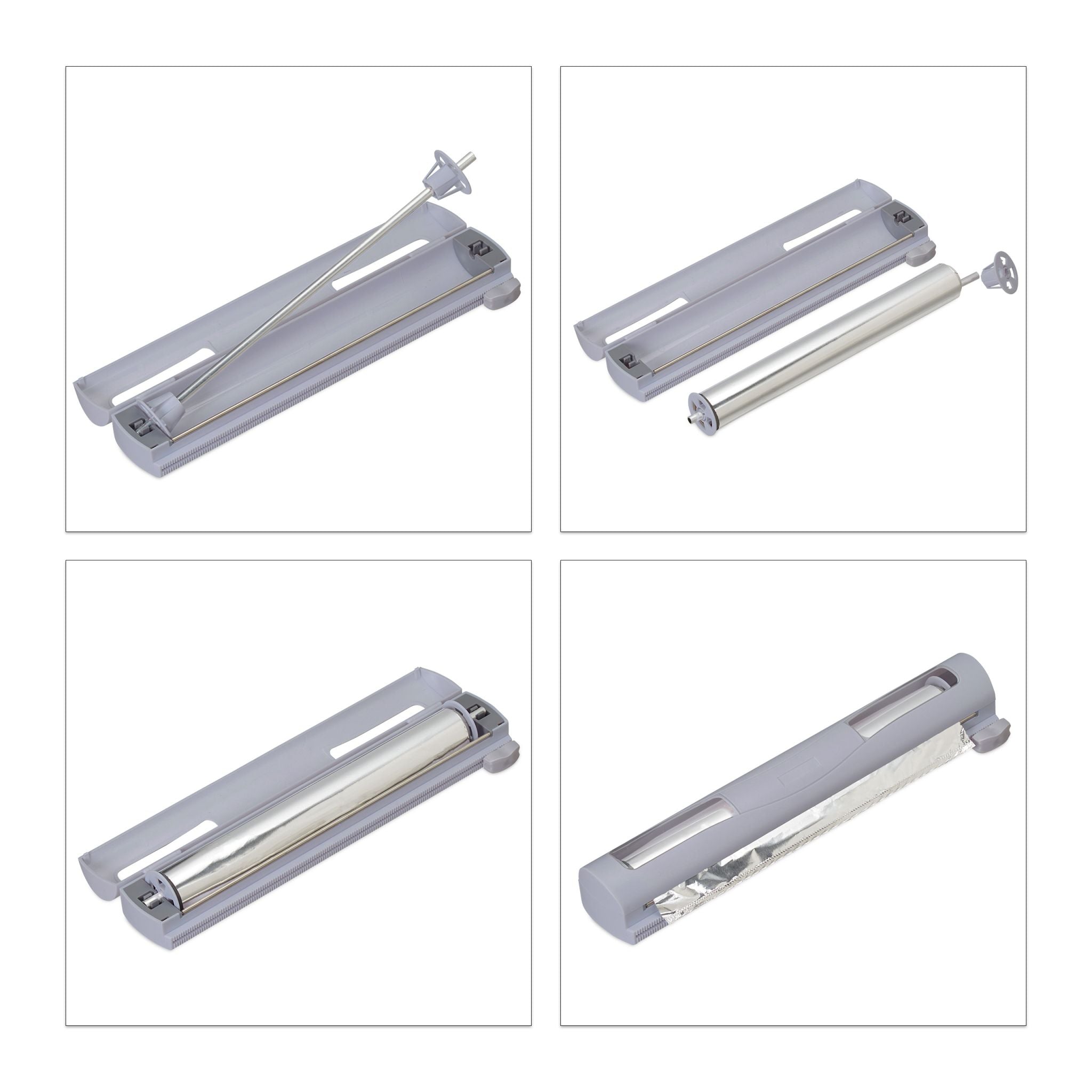 Folienschneider 2er-Set grau Grau von Relaxdays