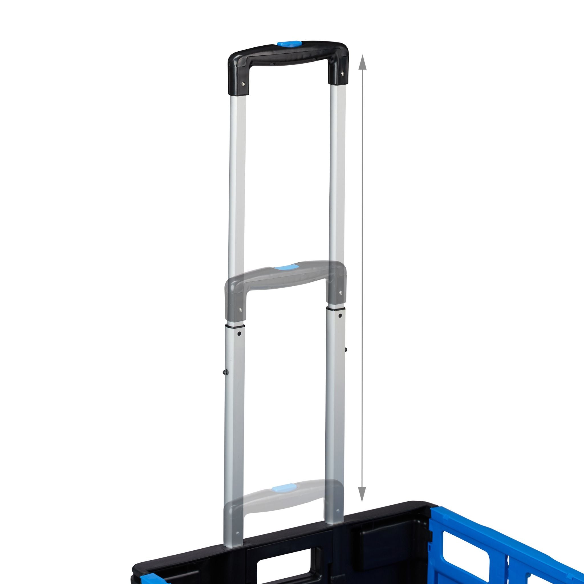 Klappbarer Einkaufstrolley Blau-Schwarz-Silber von Relaxdays