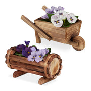 Pflanzengefäss Holz 2er-Set Braun von Relaxdays