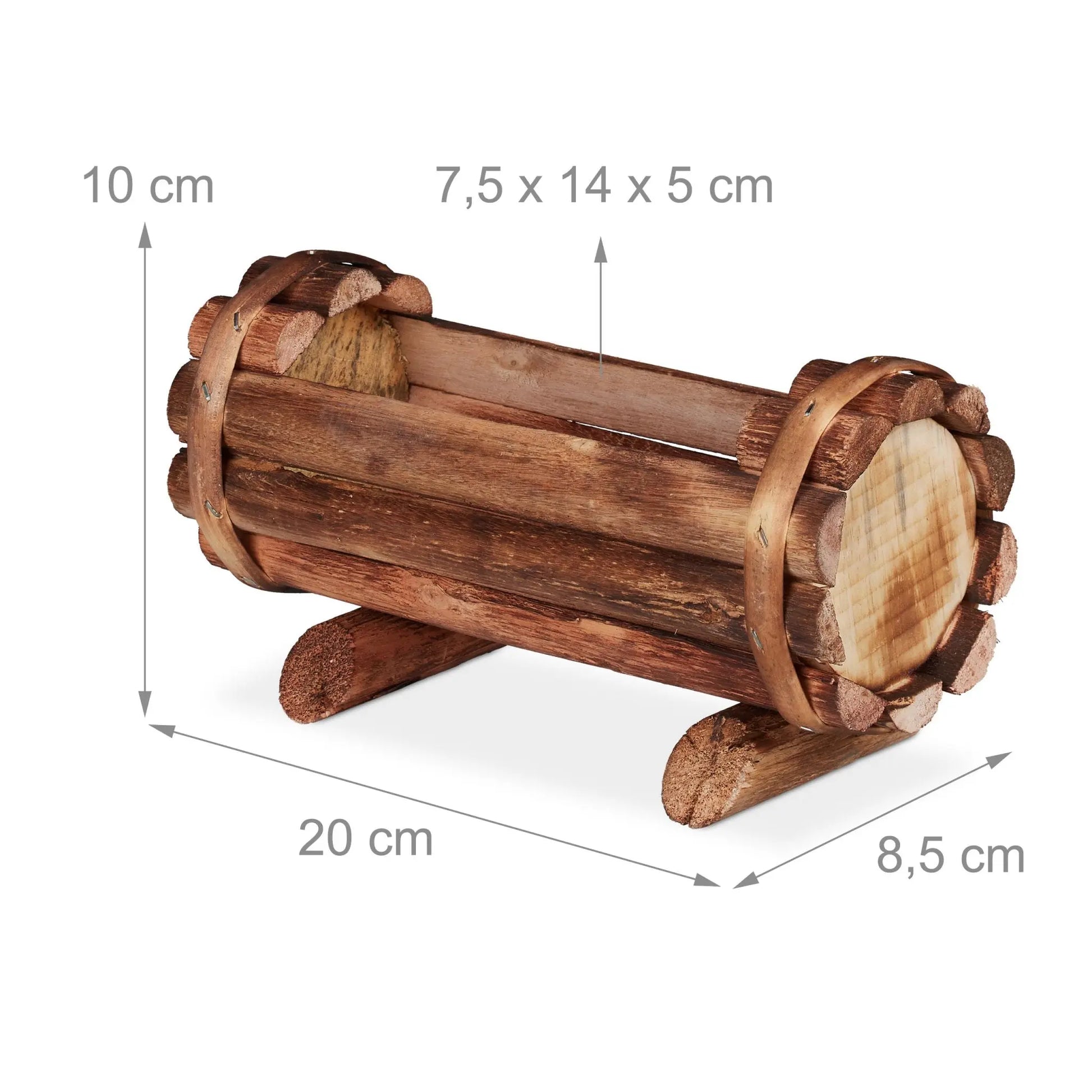 Pflanzengefäss Holz 2er-Set Braun von Relaxdays