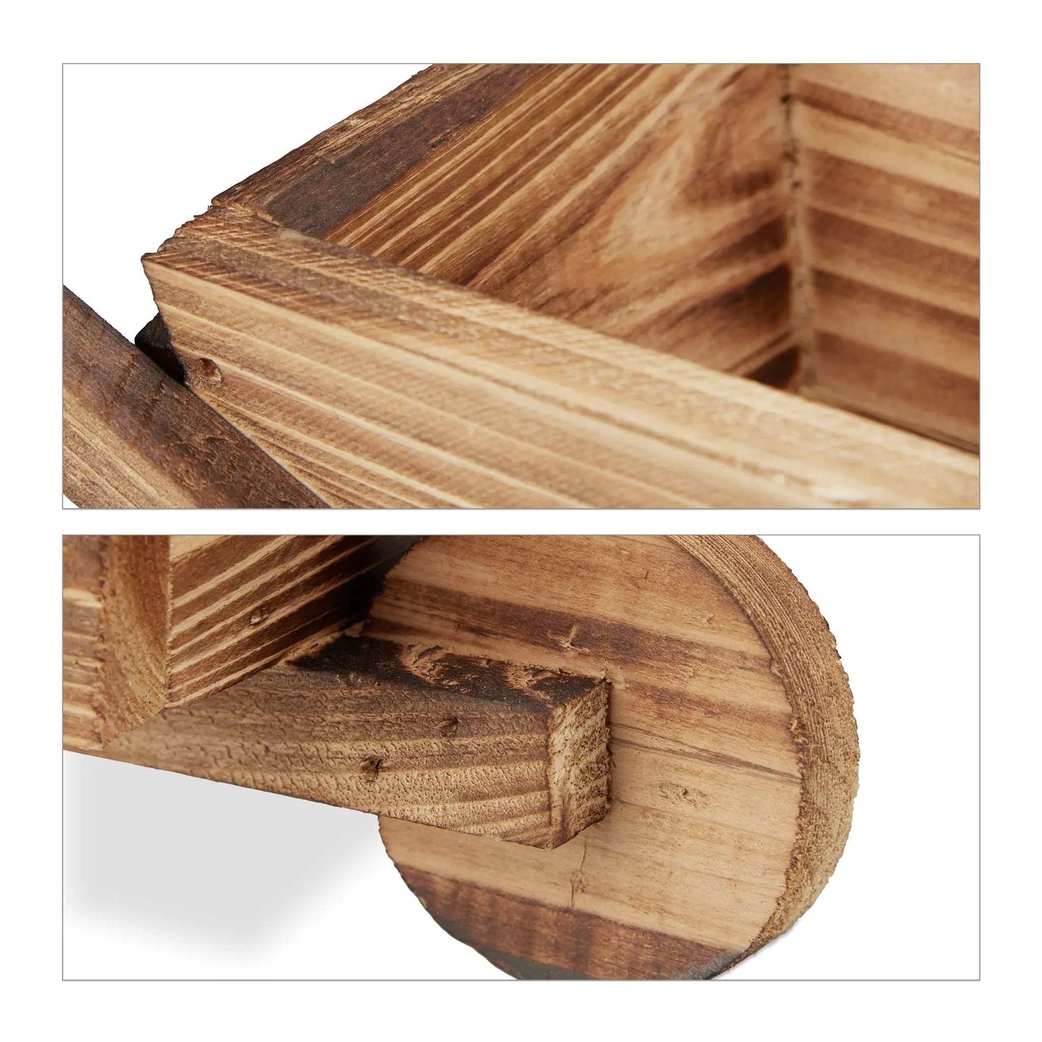 Pflanzengefäss Holz 2er-Set Braun von Relaxdays