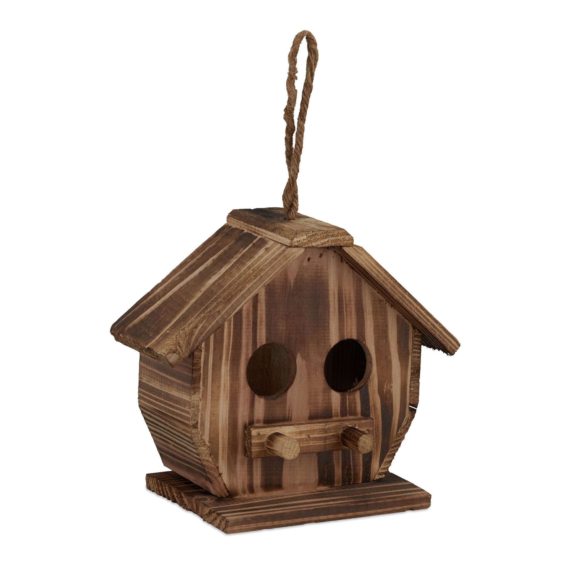 Deko Vogelhaus Holz Braun von Relaxdays
