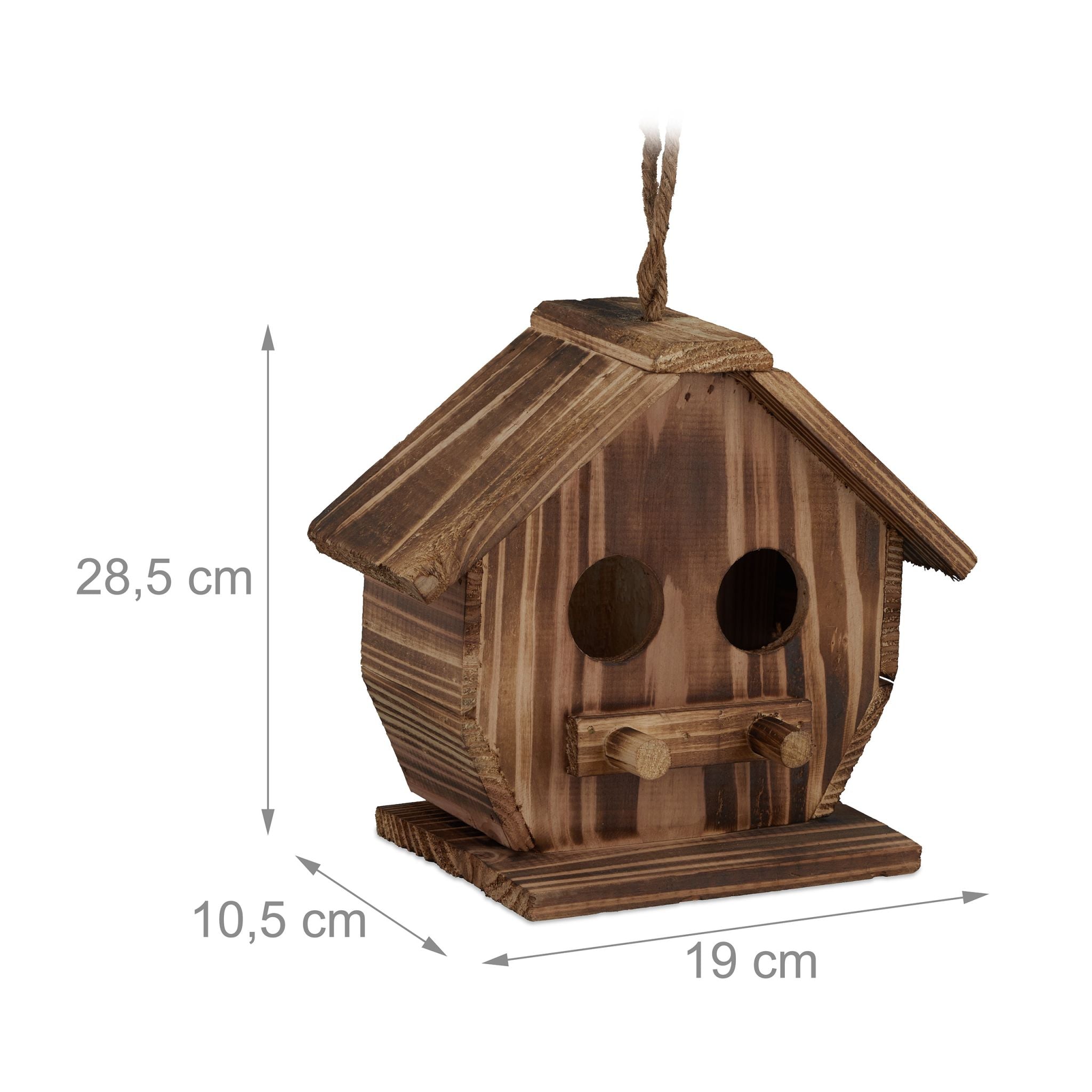 Deko Vogelhaus Holz Braun von Relaxdays