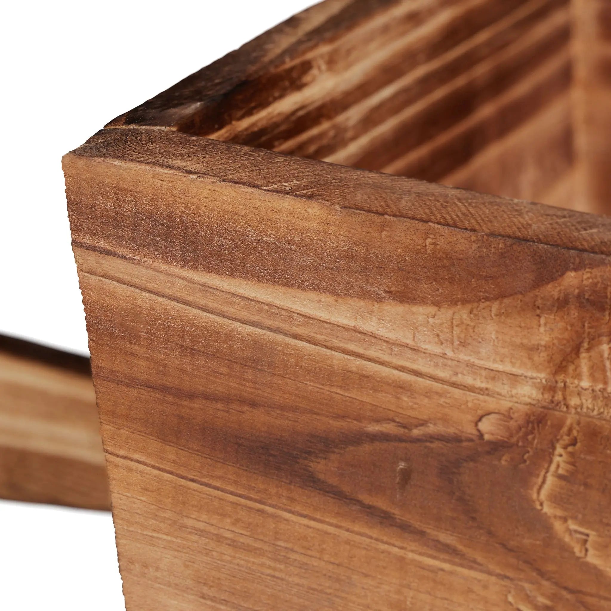 Pflanzschubkarre Holz Braun von Relaxdays