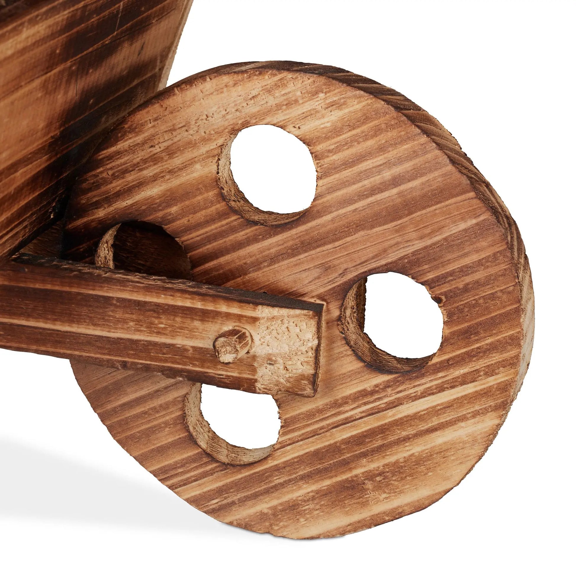 Pflanzschubkarre Holz Braun von Relaxdays
