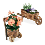 Pflanzschubkarre 2er-Set Braun von Relaxdays
