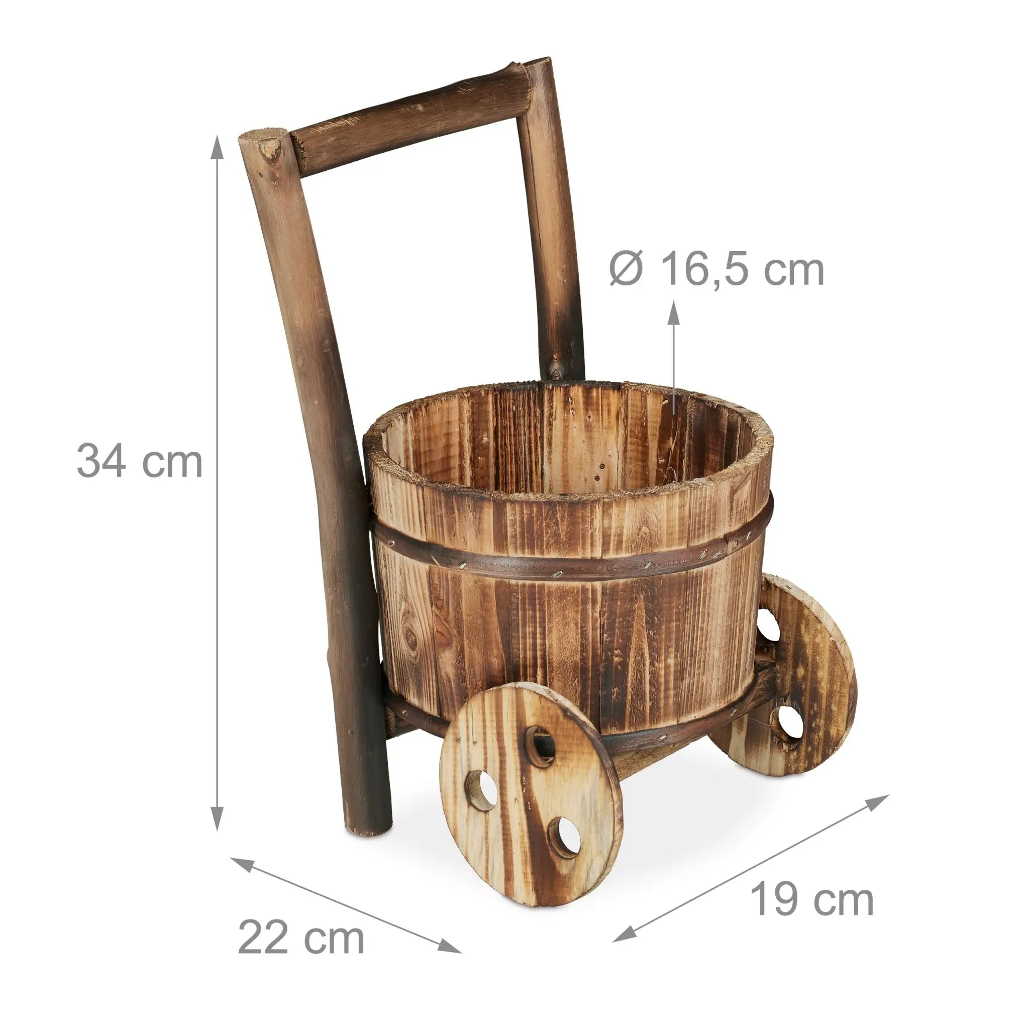 Pflanzschubkarre 2er-Set Braun von Relaxdays