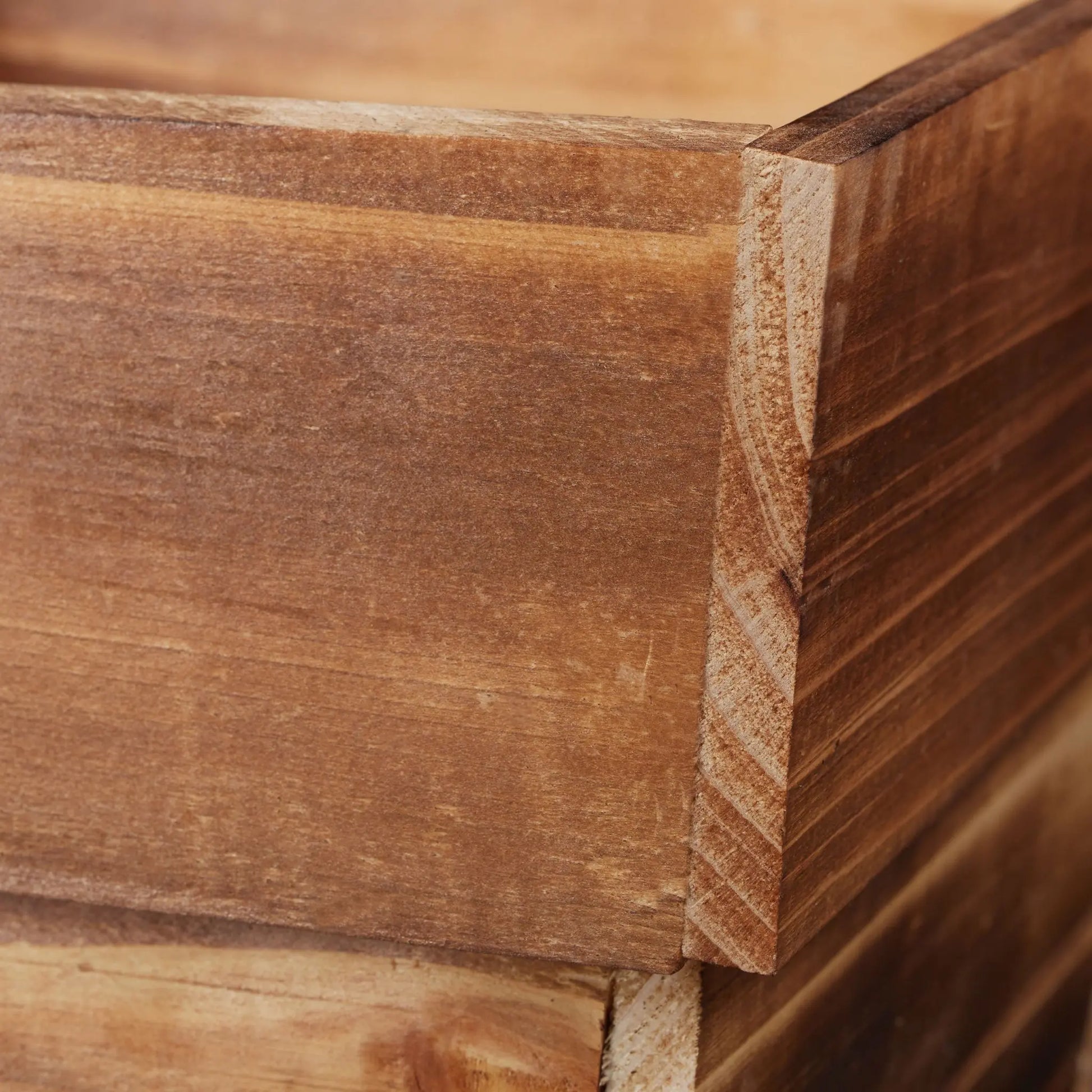 Blumentopf Holz 3er-Set Hellbraun von Relaxdays