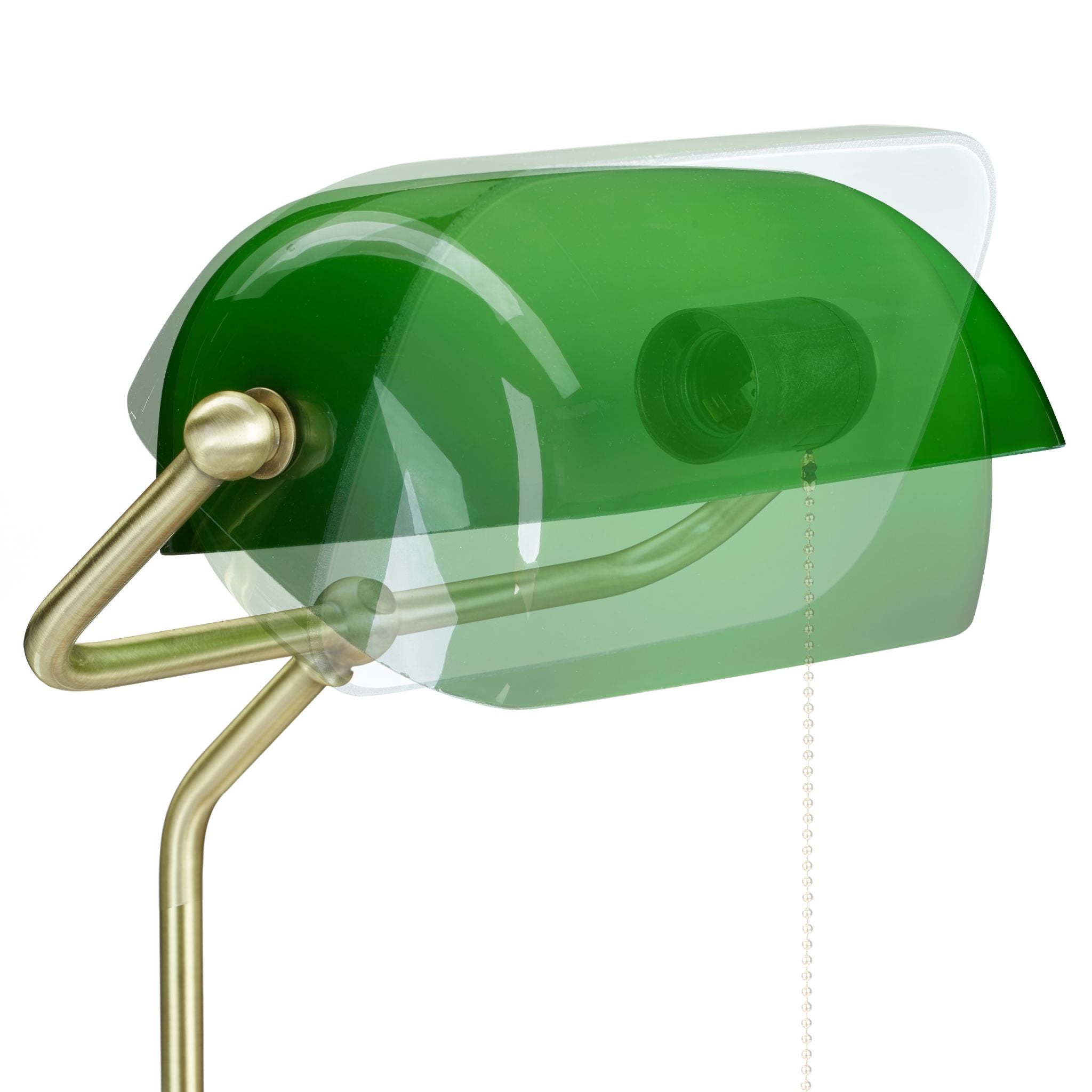 Bankerlampe mit Zugschalter Braun-Gold-Grün von Relaxdays