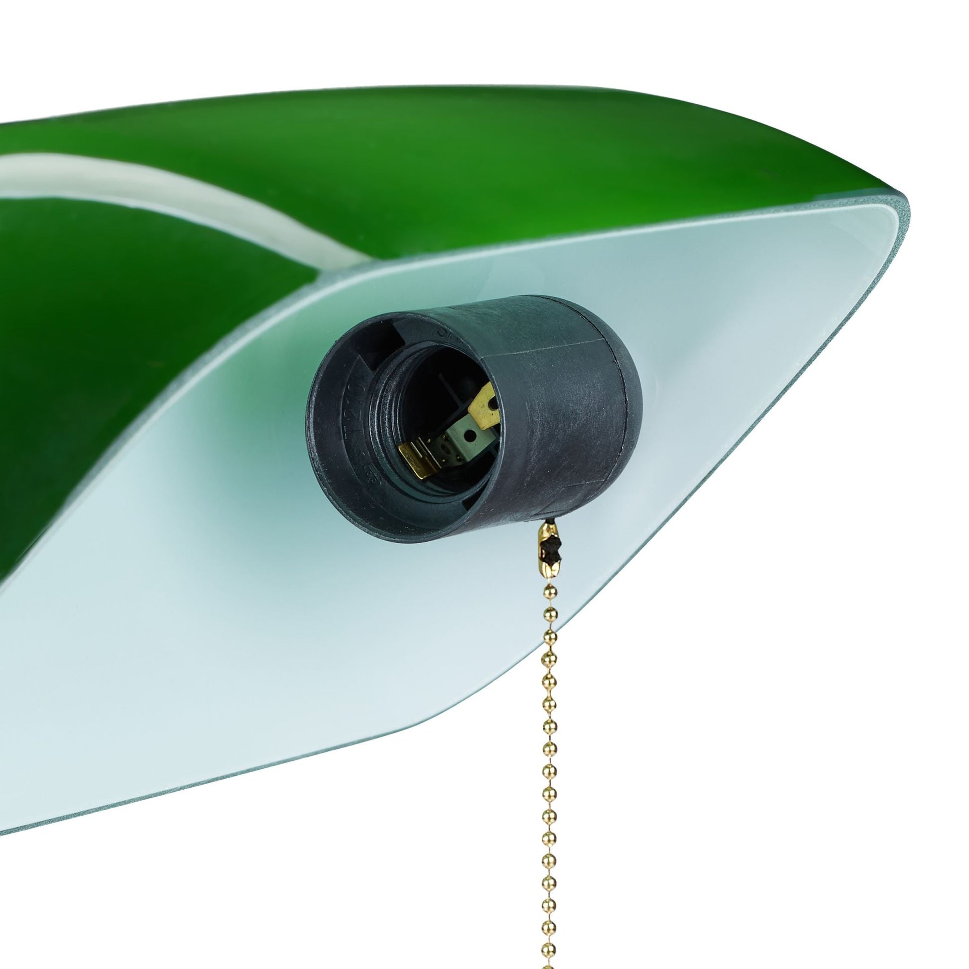 Bankerlampe mit Zugschalter Braun-Gold-Grün von Relaxdays