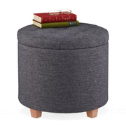 Runder Sitzhocker mit Stauraum Anthrazit-Hellbraun von Relaxdays