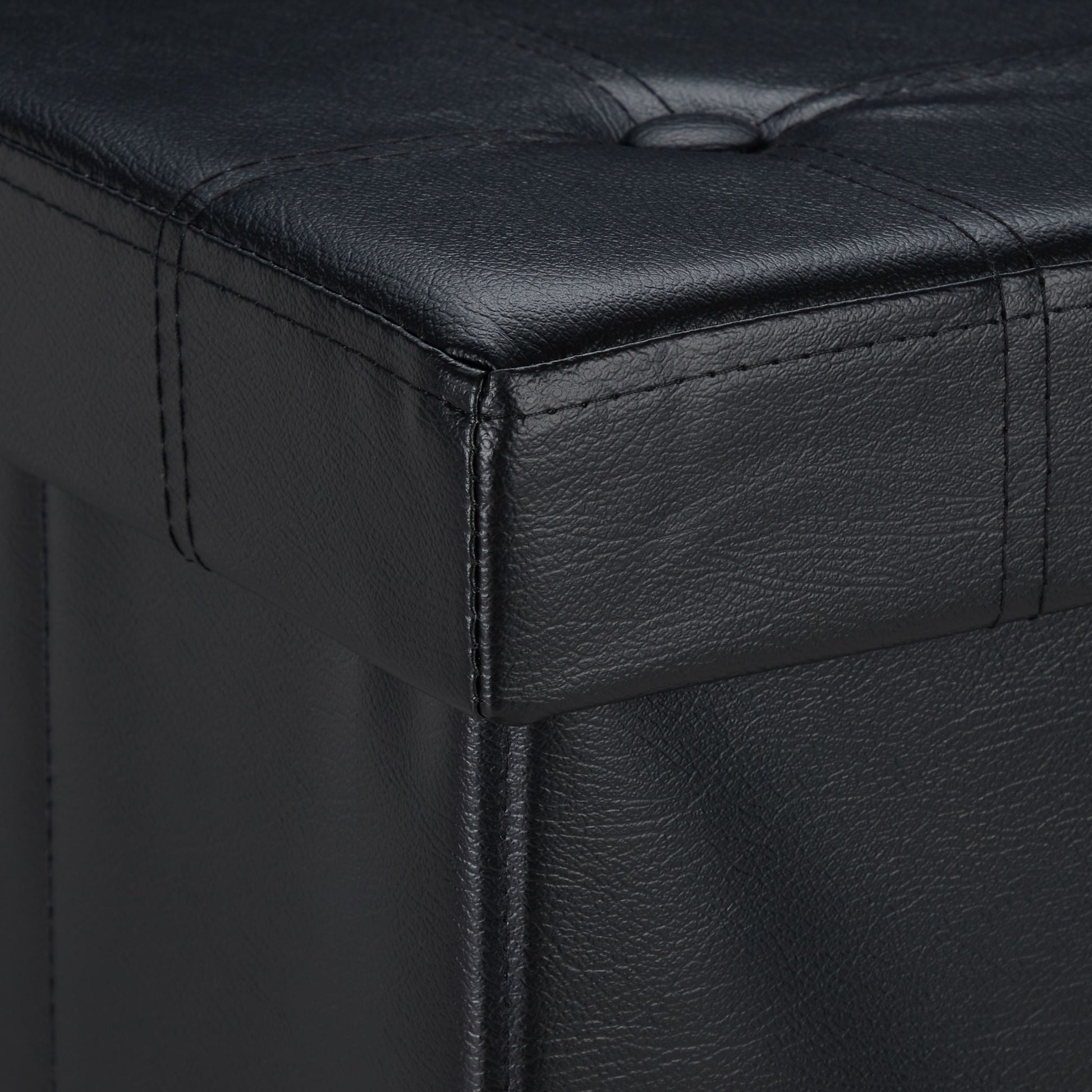 Kunstleder Sitzhocker mit Stauraum Schwarz von Relaxdays