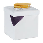 Kunstleder Sitzhocker mit Stauraum Weiss von Relaxdays