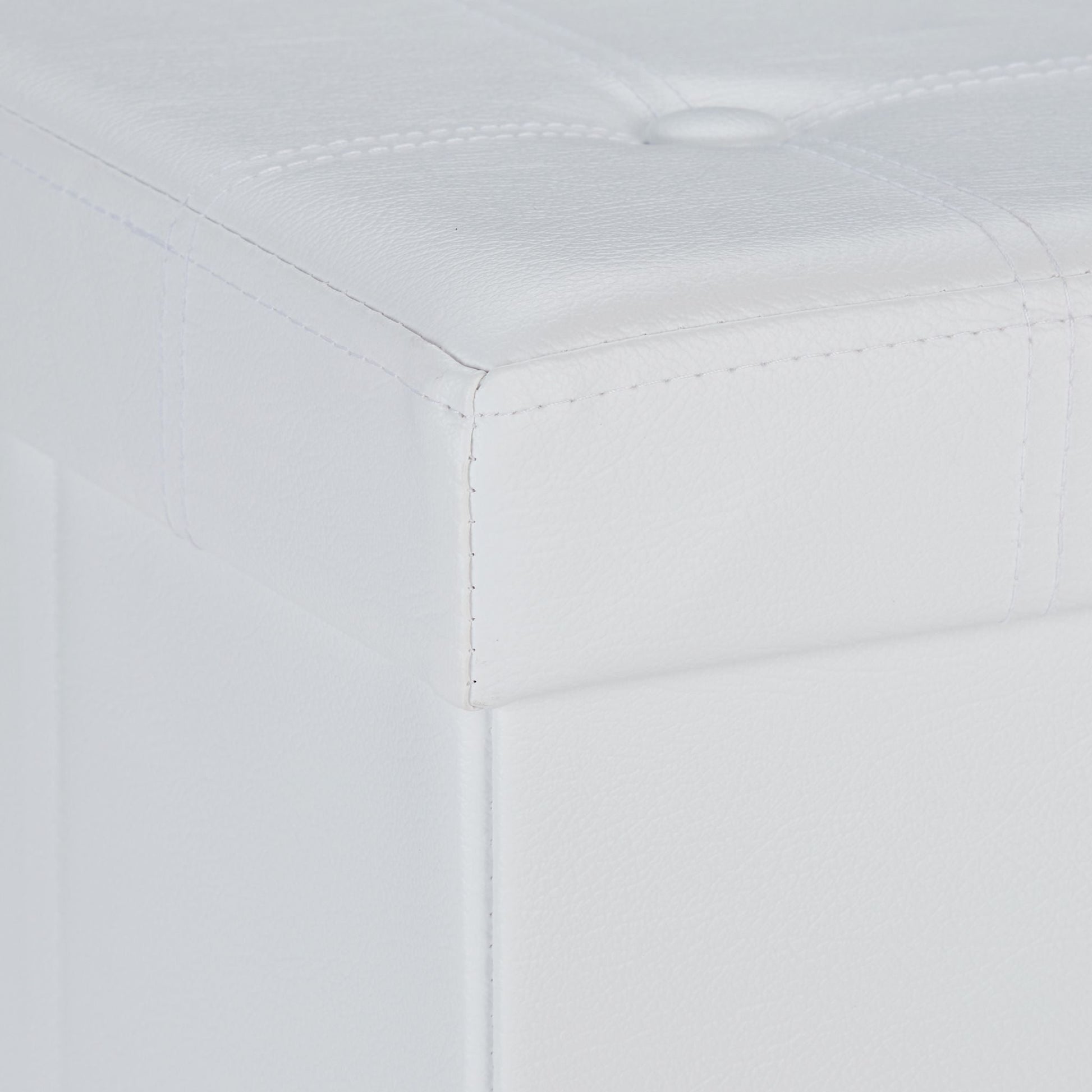Kunstleder Sitzhocker mit Stauraum Weiss von Relaxdays