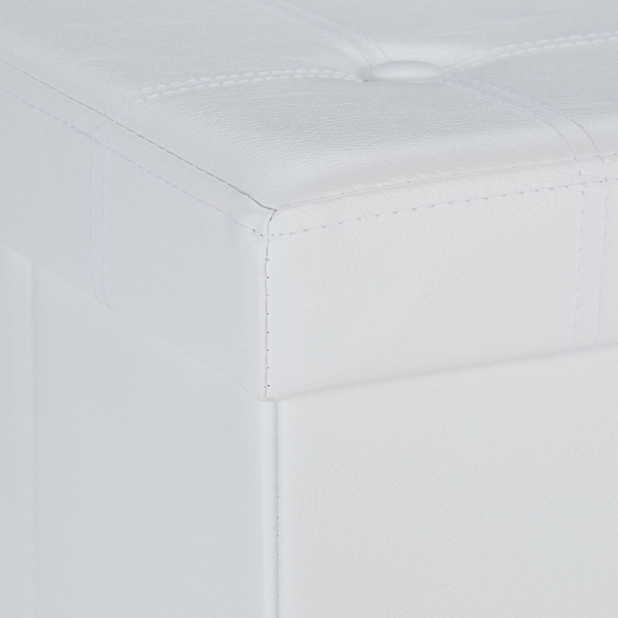 Kunstleder Sitzhocker mit Stauraum Weiss von Relaxdays
