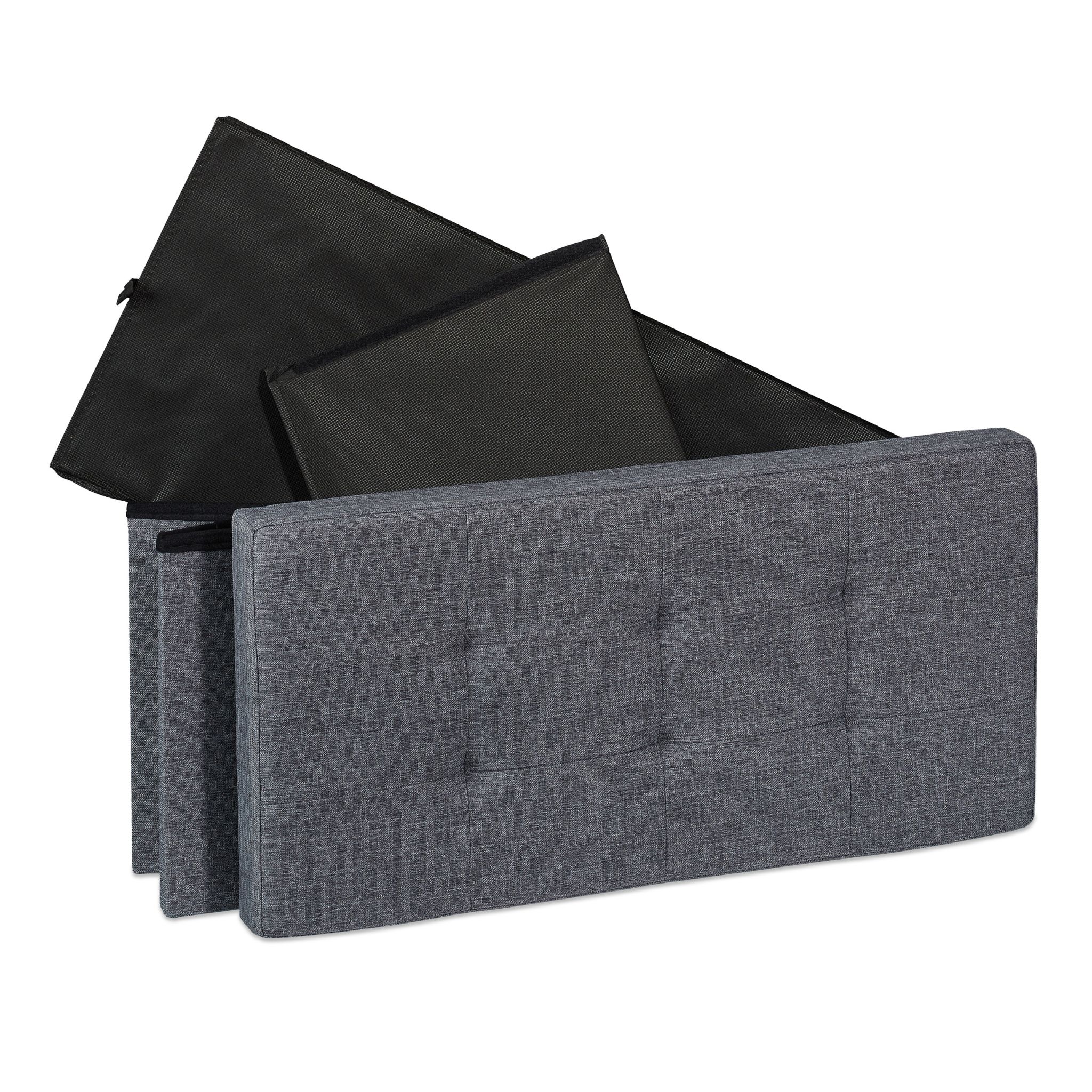 Sitzbank mit Stauraum Anthrazit von Relaxdays