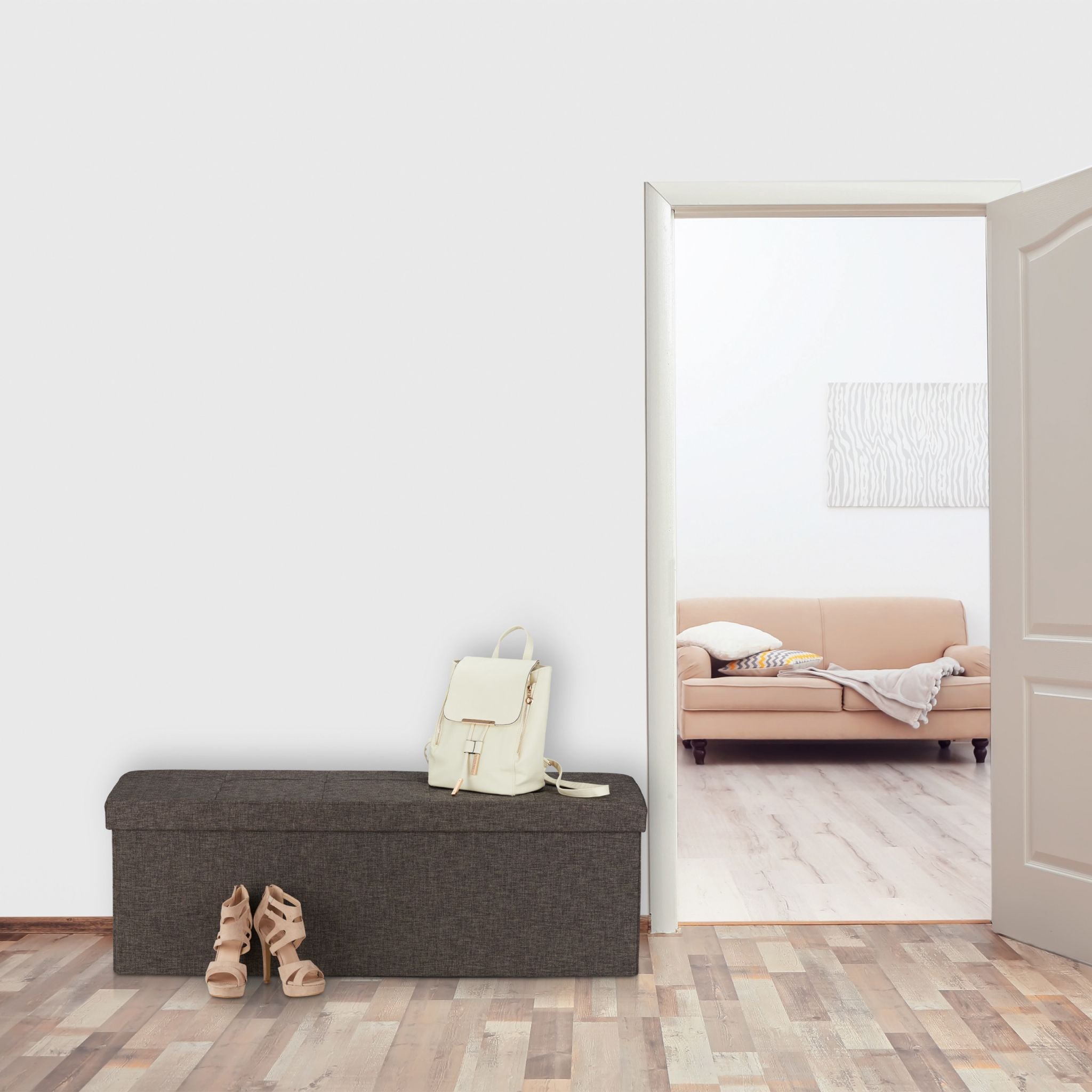 Sitzbank mit 3 Fächern Braun von Relaxdays