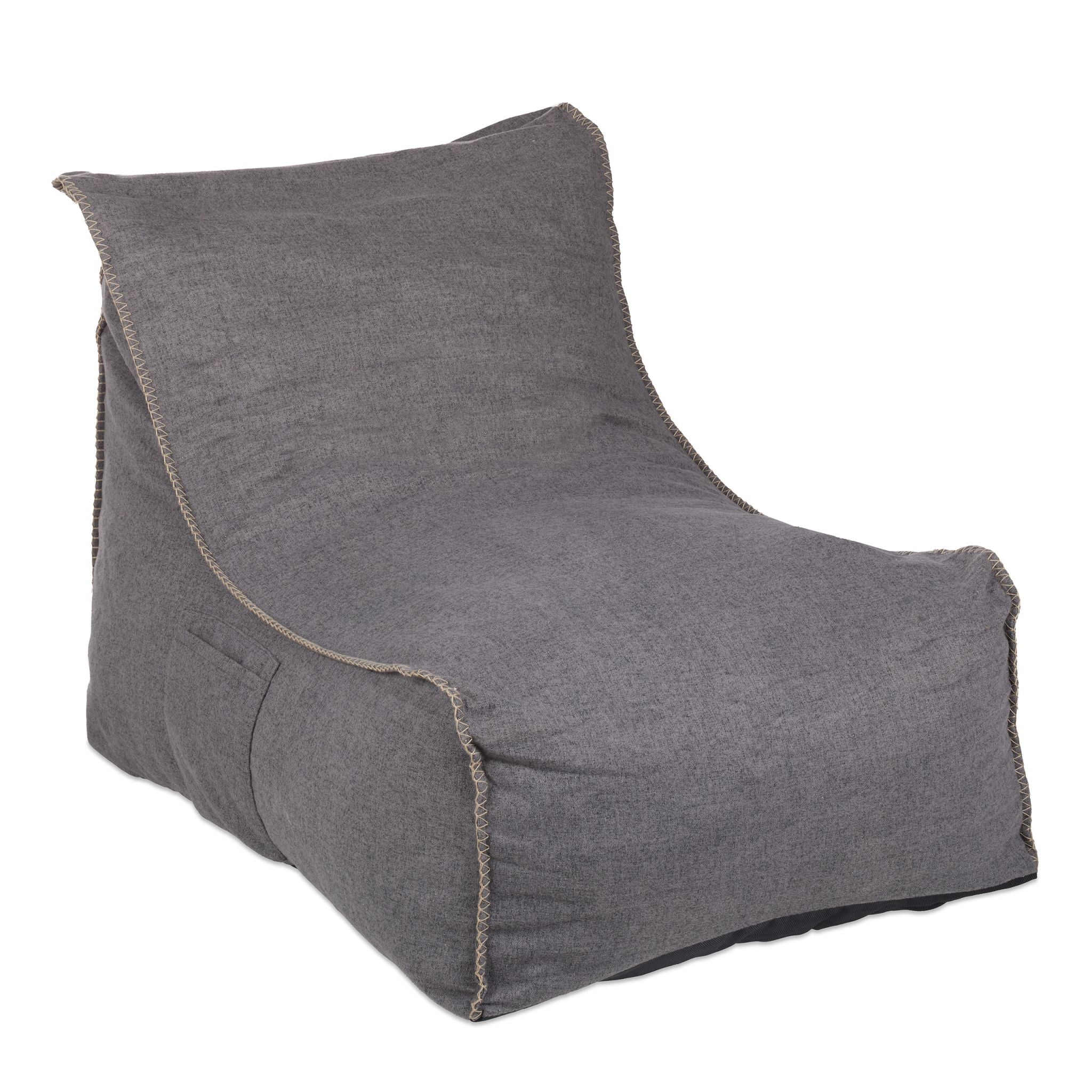 Sitzsack mit Lehne Grau von Relaxdays