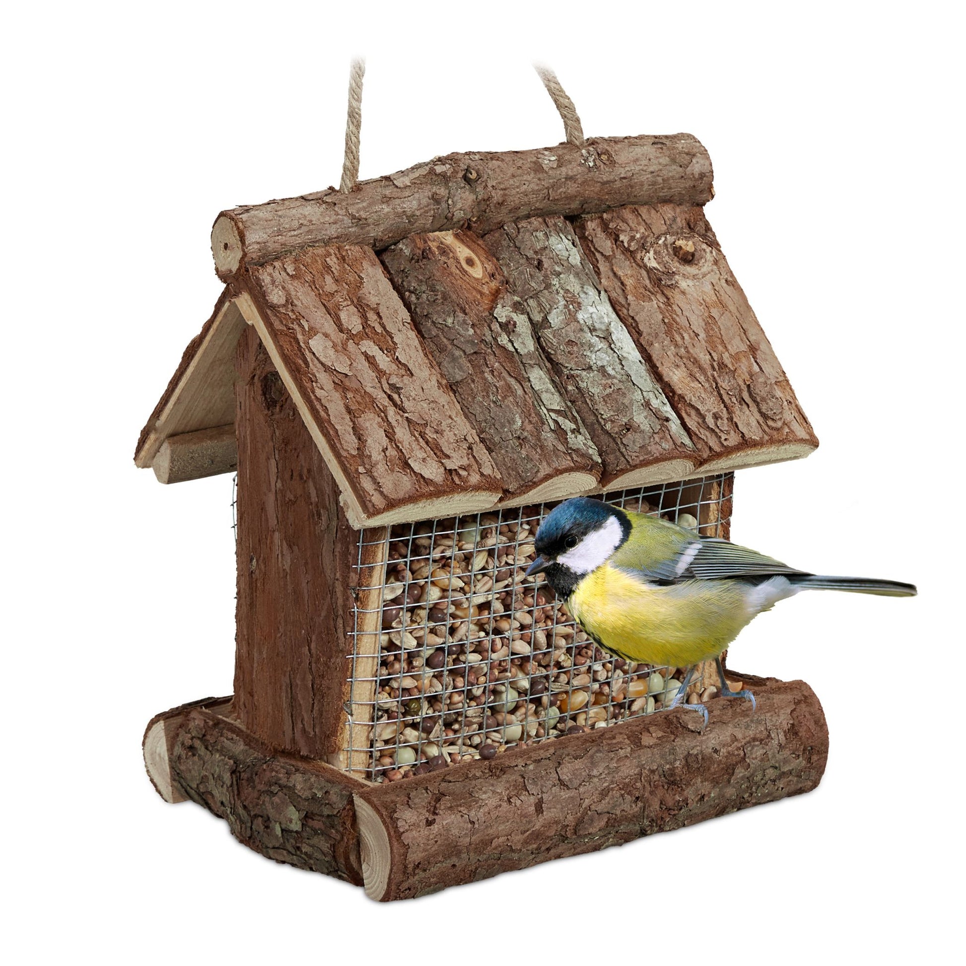 Vogelfutterhaus Rinde Braun von guteszeug.ch