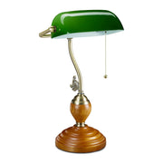 Bankerlampe mit Zugschalter Gold-Grün-Hellbraun von Relaxdays