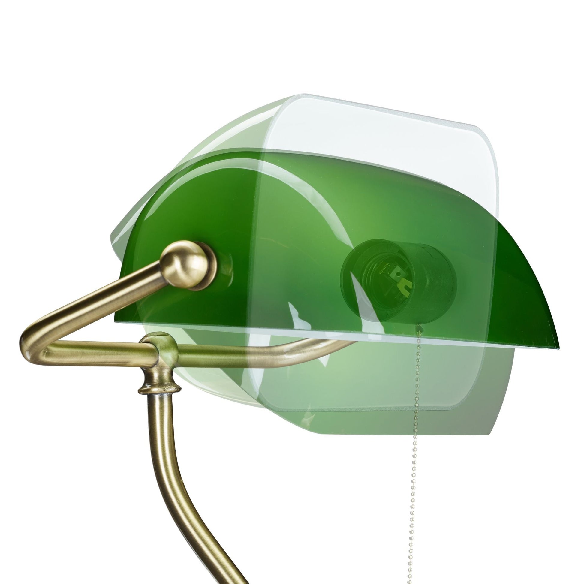 Bankerlampe mit Zugschalter Gold-Grün-Hellbraun von Relaxdays