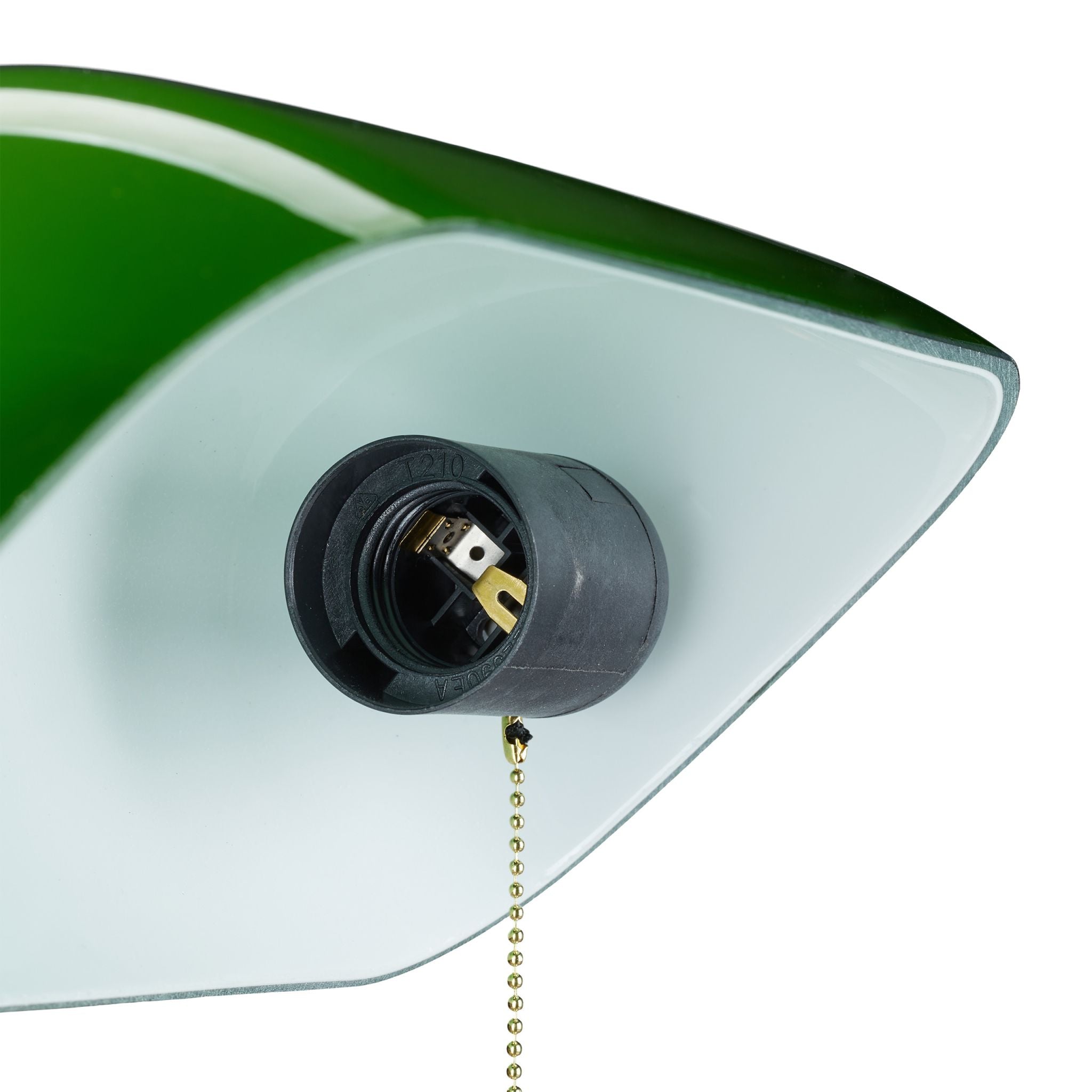 Bankerlampe mit Zugschalter Gold-Grün-Hellbraun von Relaxdays