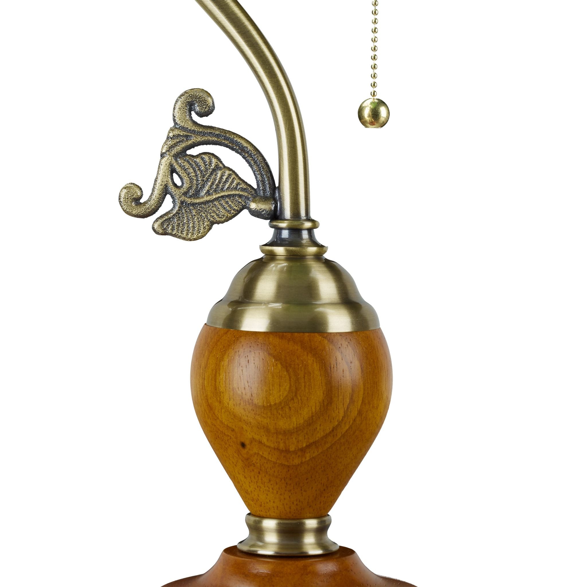 Bankerlampe mit Zugschalter Gold-Grün-Hellbraun von Relaxdays
