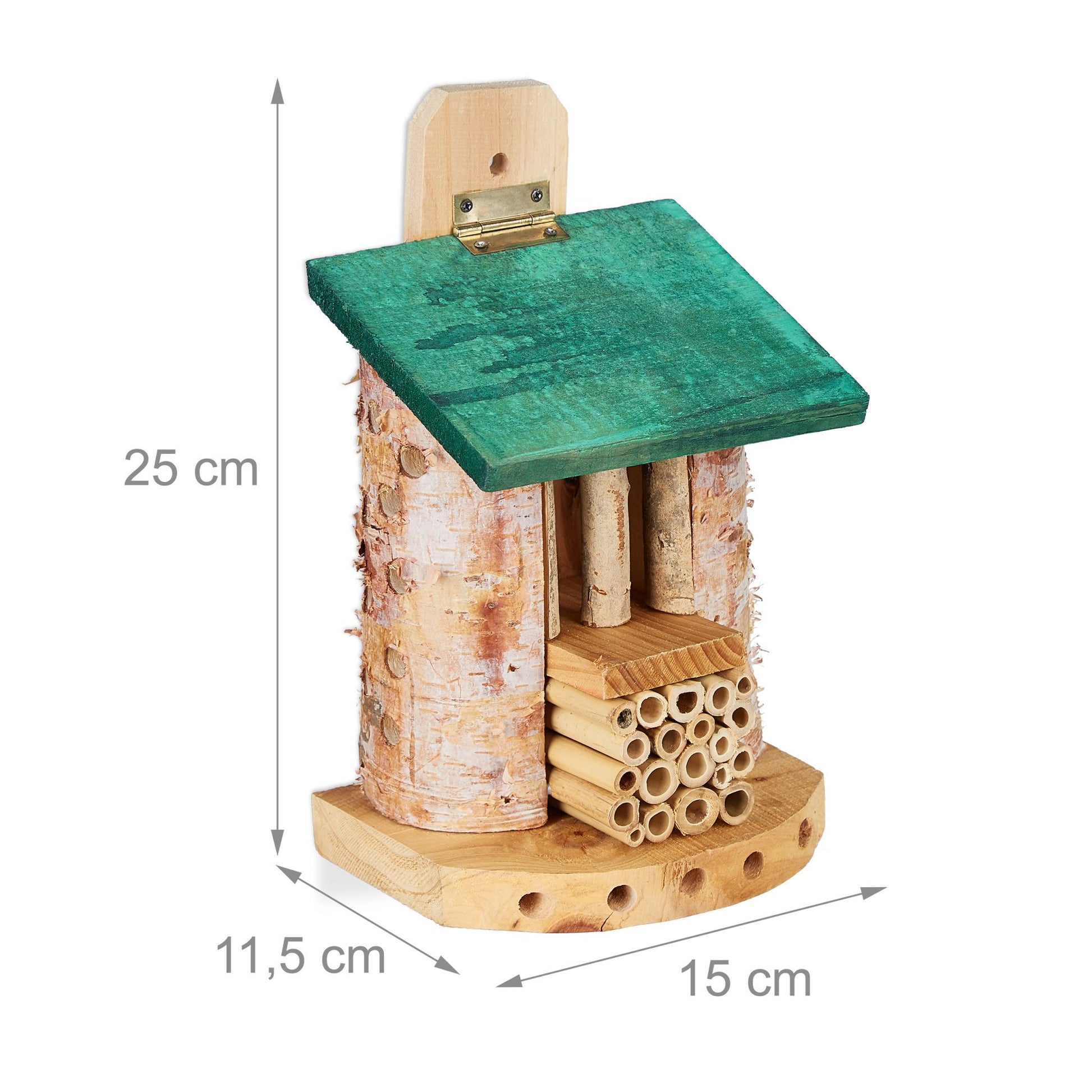 Insektenhotel Bienen Grün-Hellbraun von Relaxdays