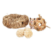 Hamster Zubehör Set 5 tlg. Hellbraun von Relaxdays