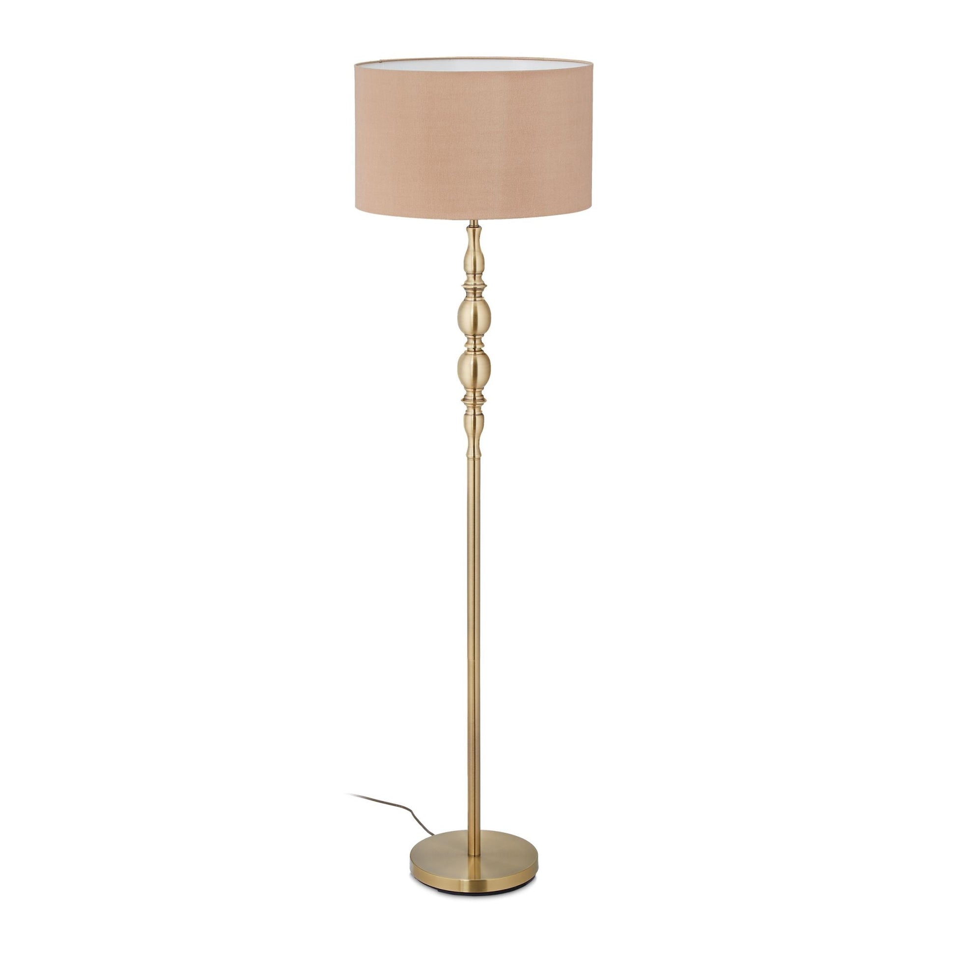 Stehlampe Wohnzimmer beige Beige-Gold von Relaxdays