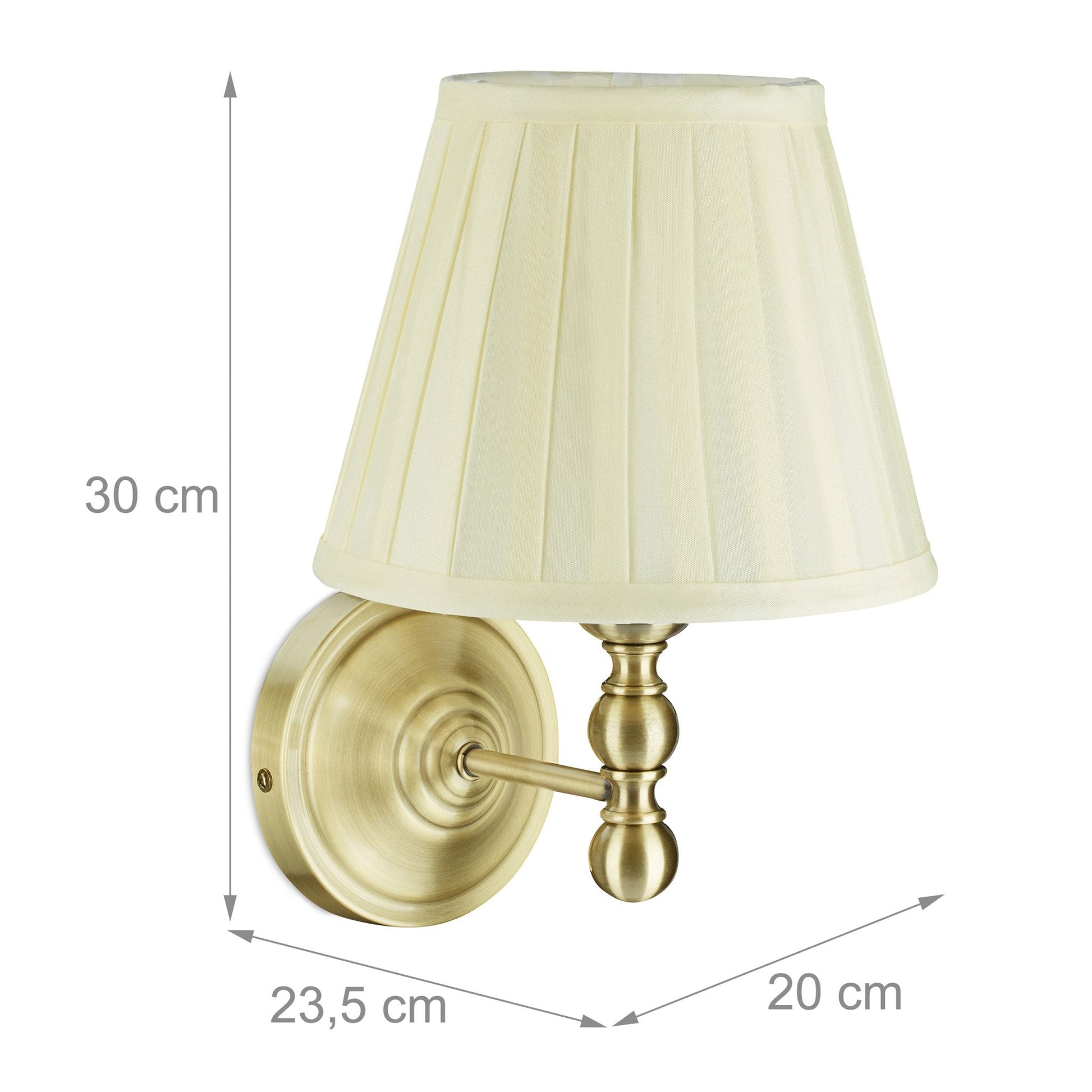 Antike Wandlampe Creme-Kupfer von Relaxdays