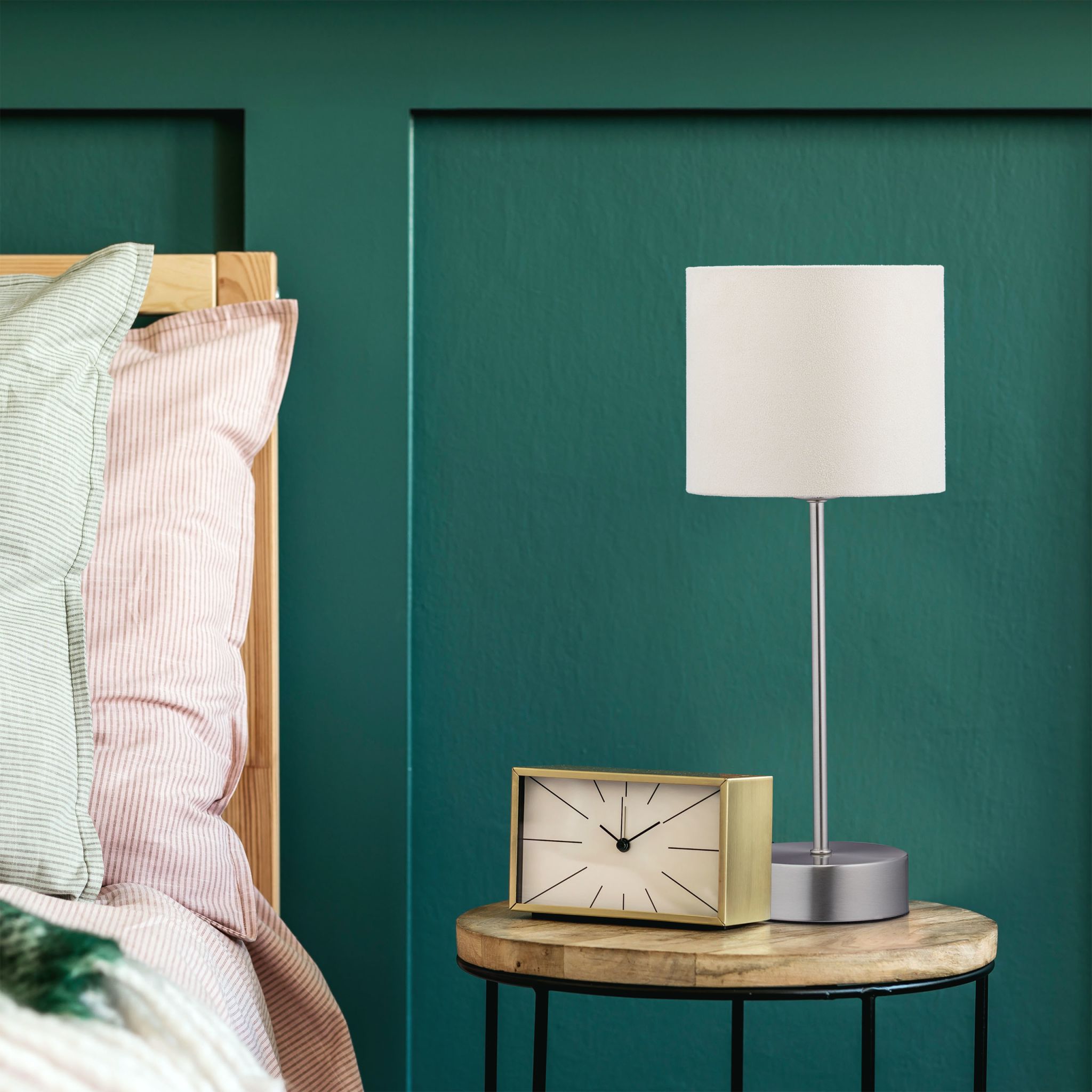Nachttischlampe Touch Funktion Weiss-Silber von Relaxdays