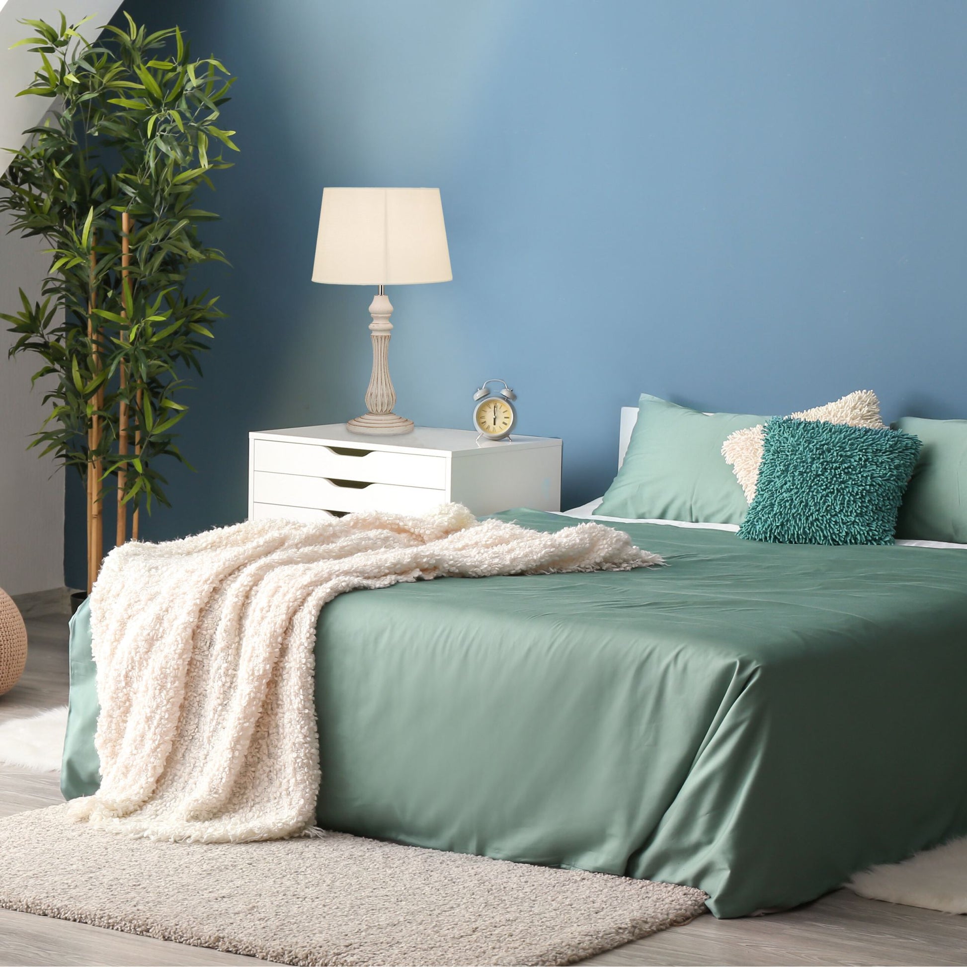 Tischlampe Landhausstil Weiss-Creme von Relaxdays
