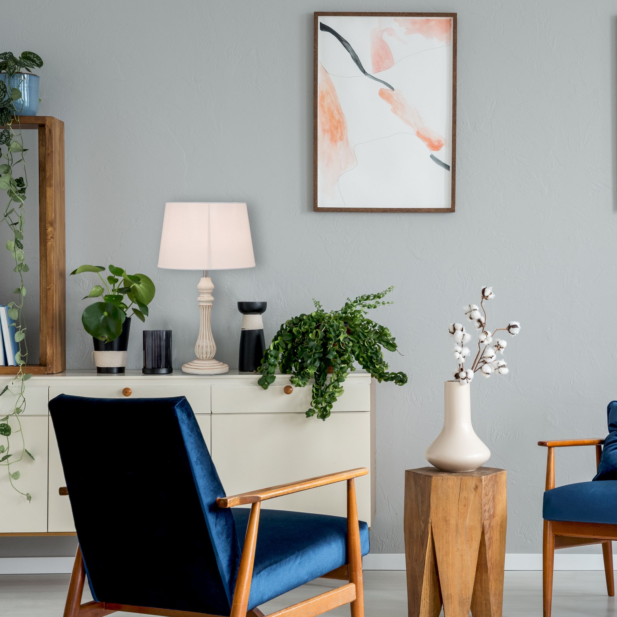 Tischlampe Landhausstil Weiss-Creme von Relaxdays