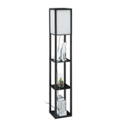 Stehlampe mit Regal Schwarz Weiss-Schwarz von Relaxdays