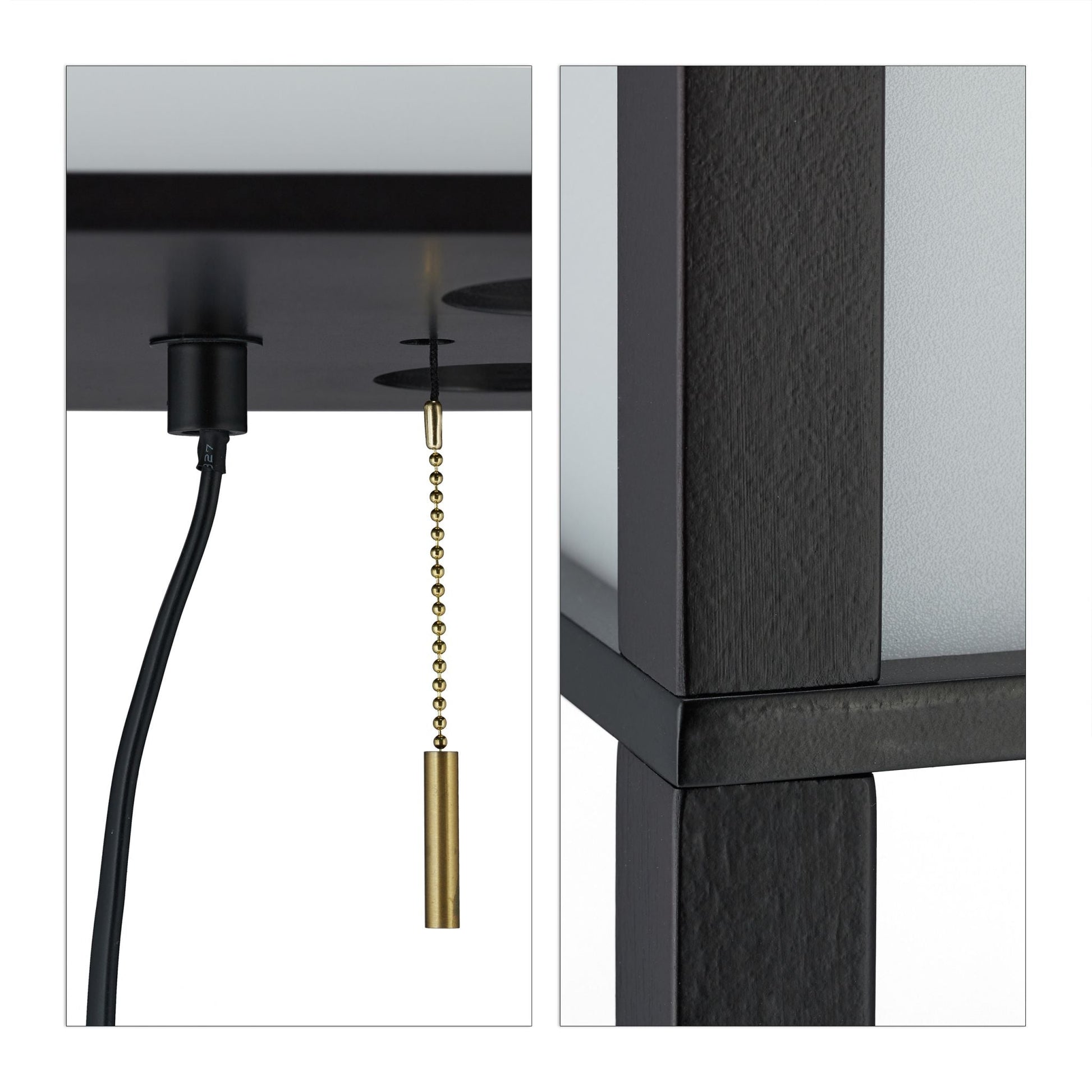 Stehlampe mit Regal Schwarz Weiss-Schwarz von Relaxdays