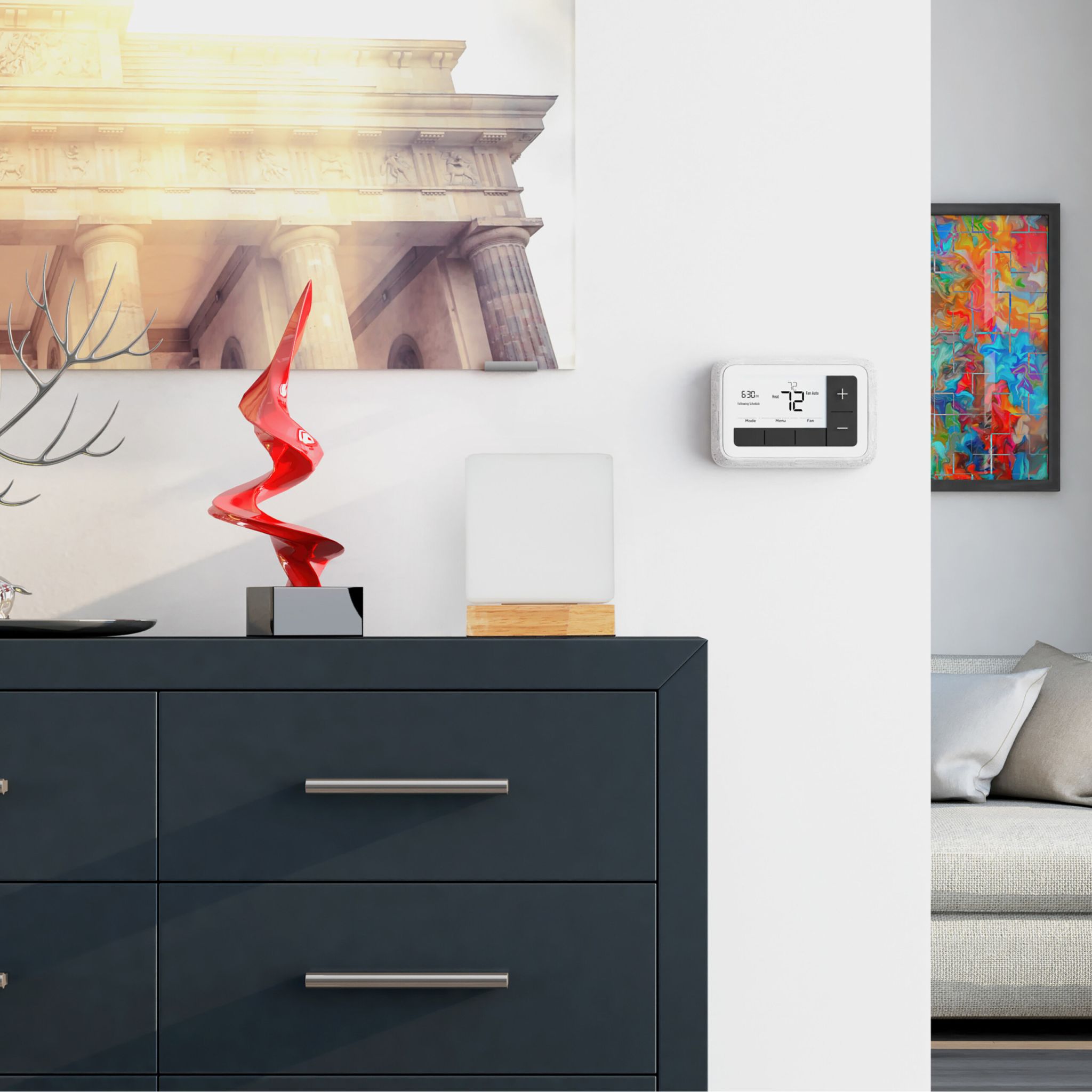 Tischlampe Würfel Weiss-Hellbraun von Relaxdays